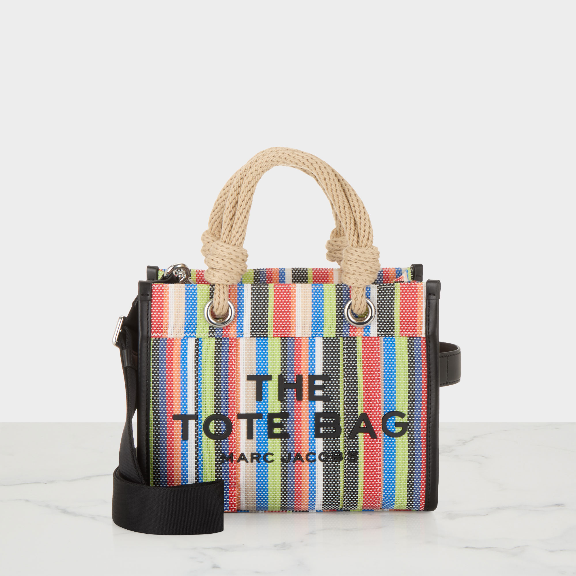 The Stripe Mesh Small Tote Bag