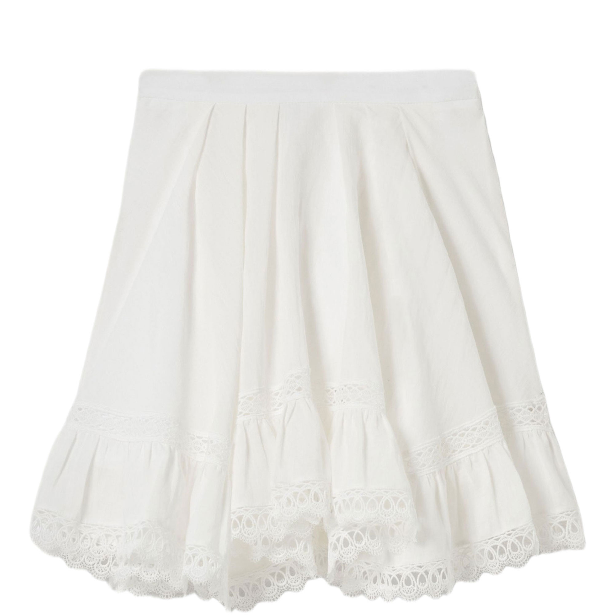 Lace Trim Mini Flared Skirt