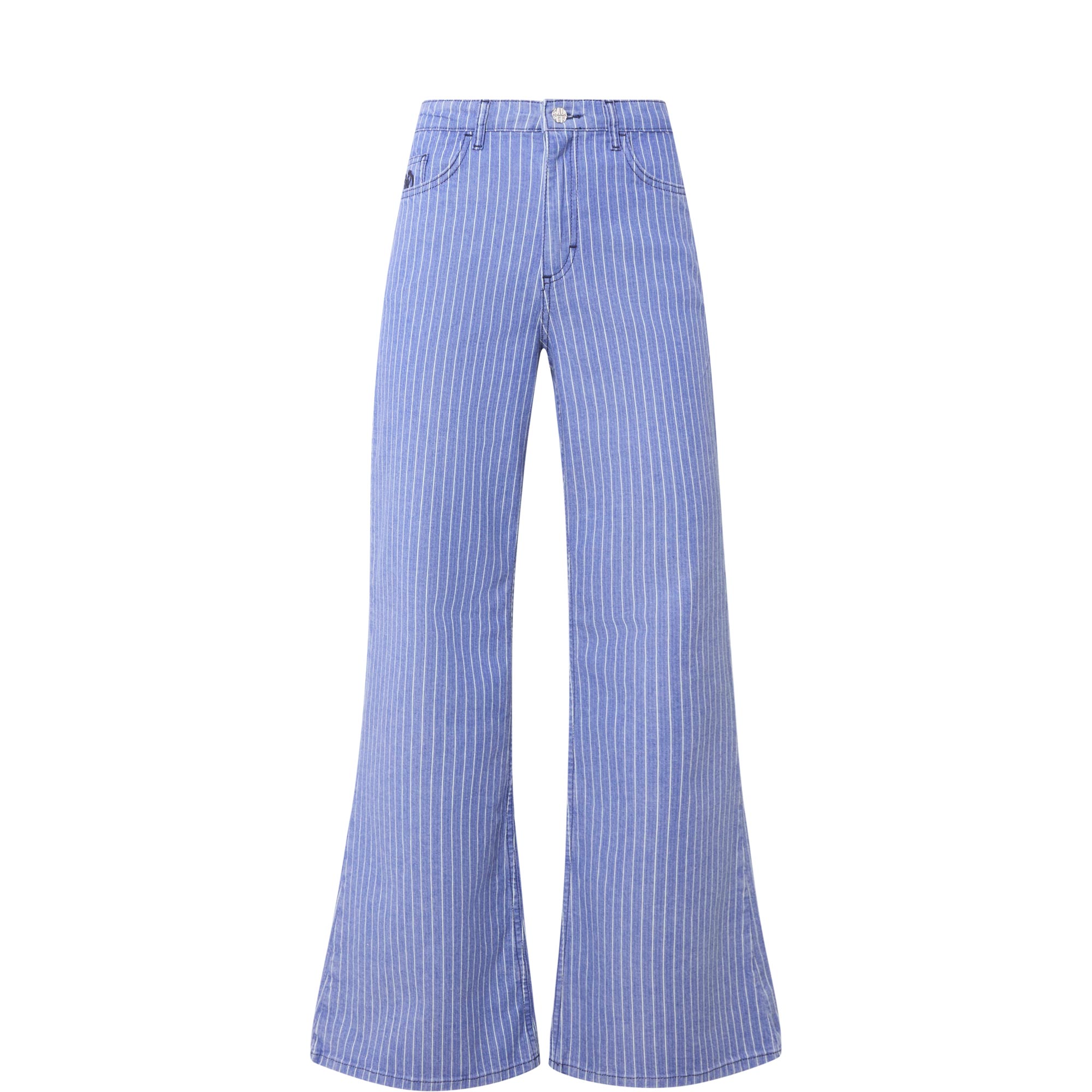 Nilea Stripe High-Rise Flared Jeans