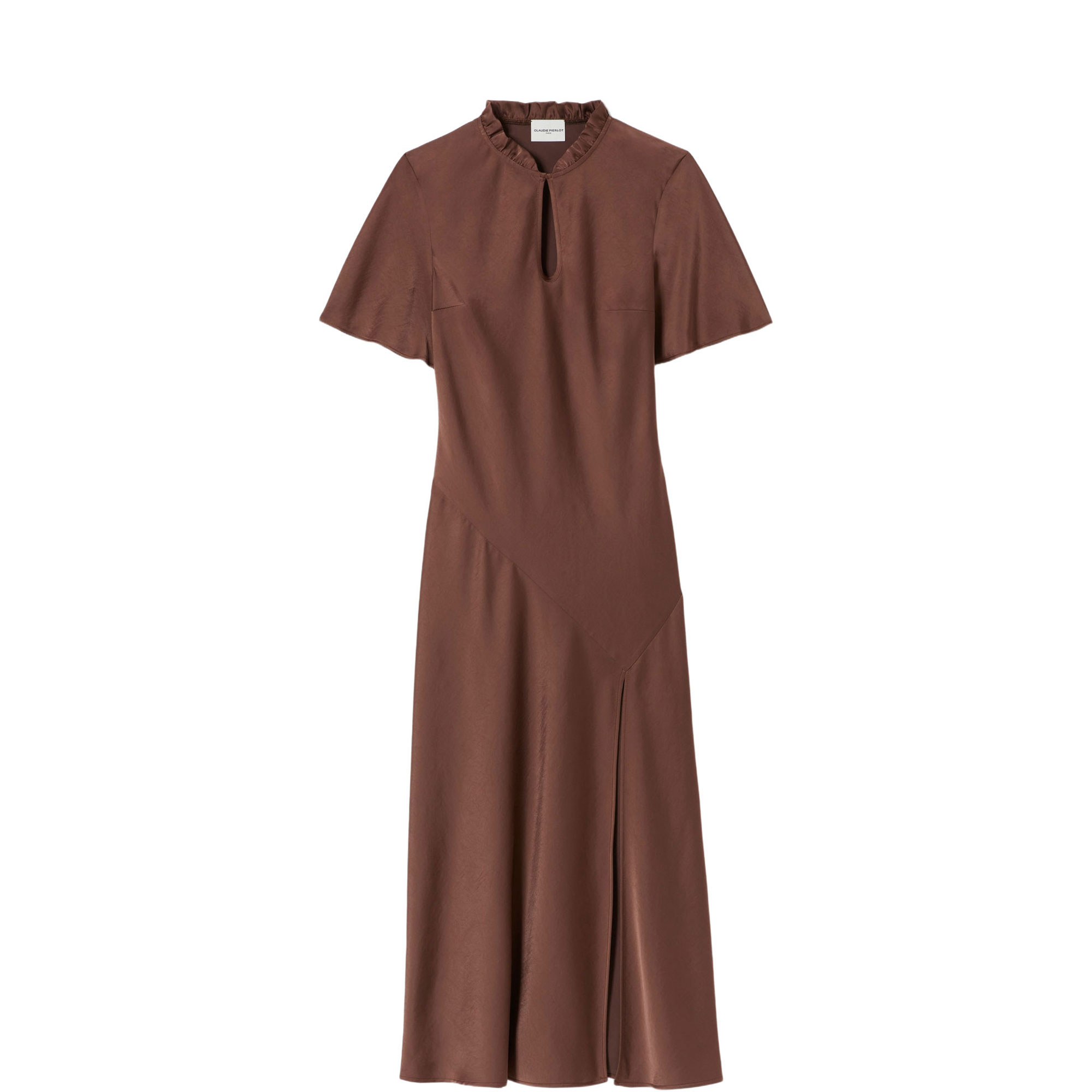 Keyhole Side Slit Flared Dress