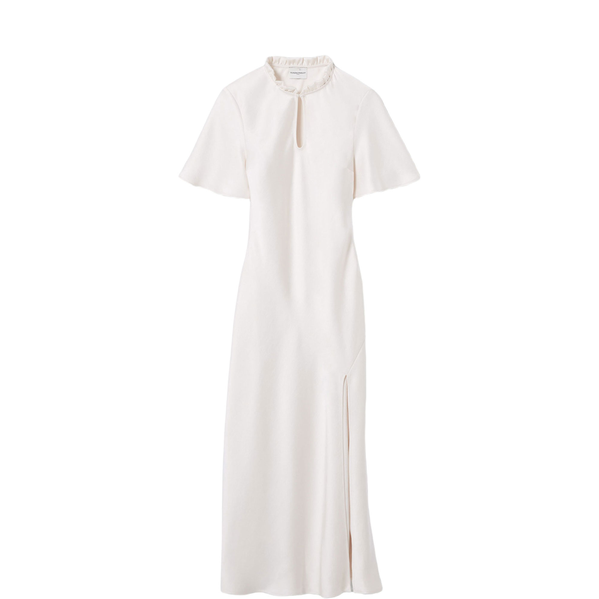 Keyhole Side Slit Flared Dress