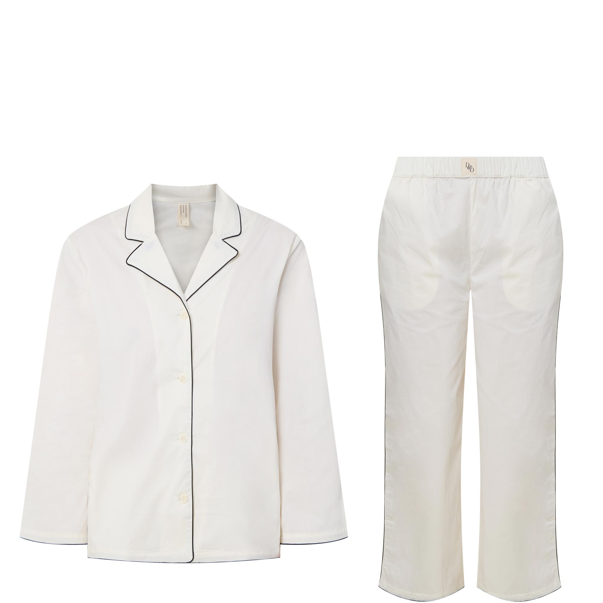 Contrast Piping Pyjama Set