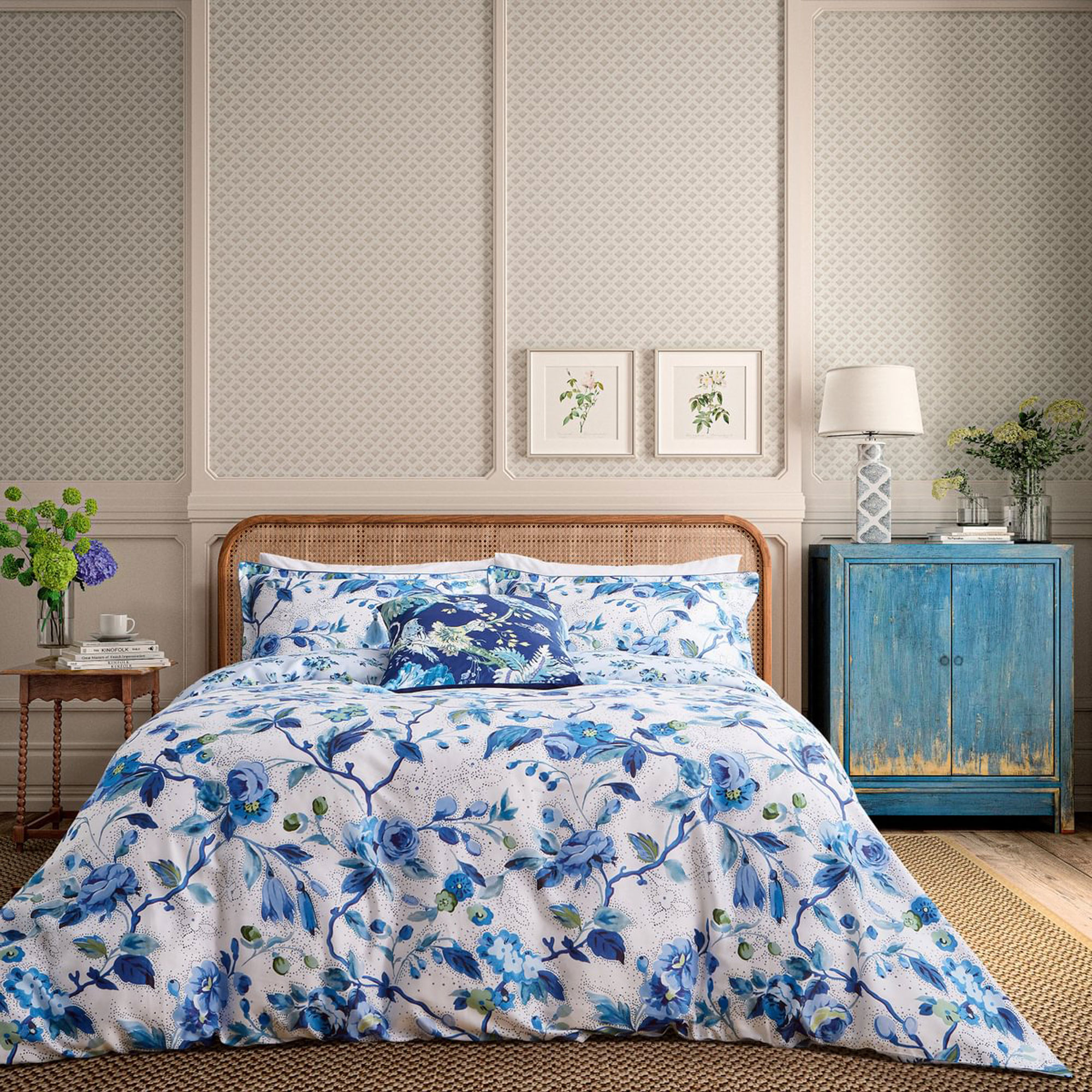 Craven Street Floral Duvet Set Woad