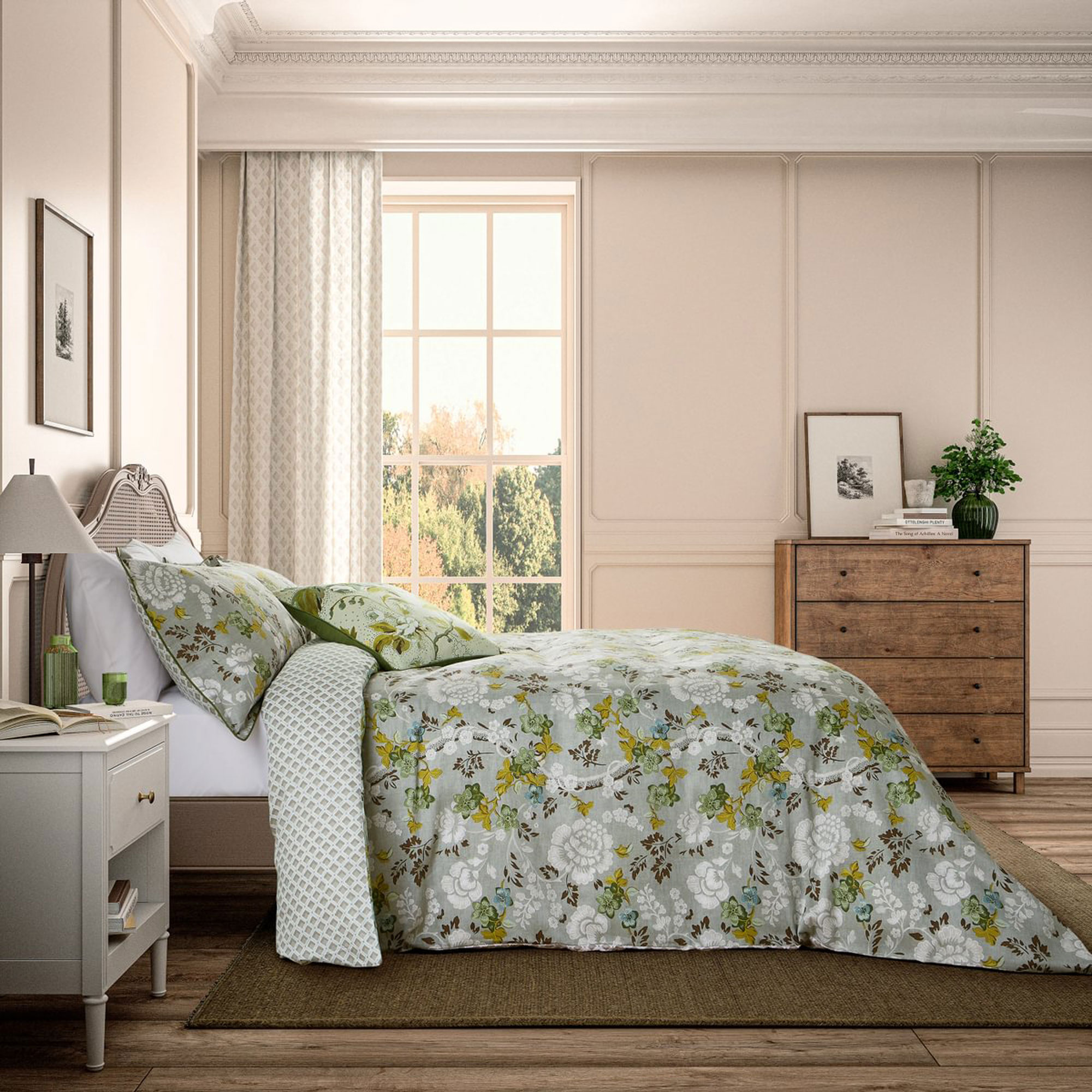 Eagle House Damask Coordinated Bedding Seagrass