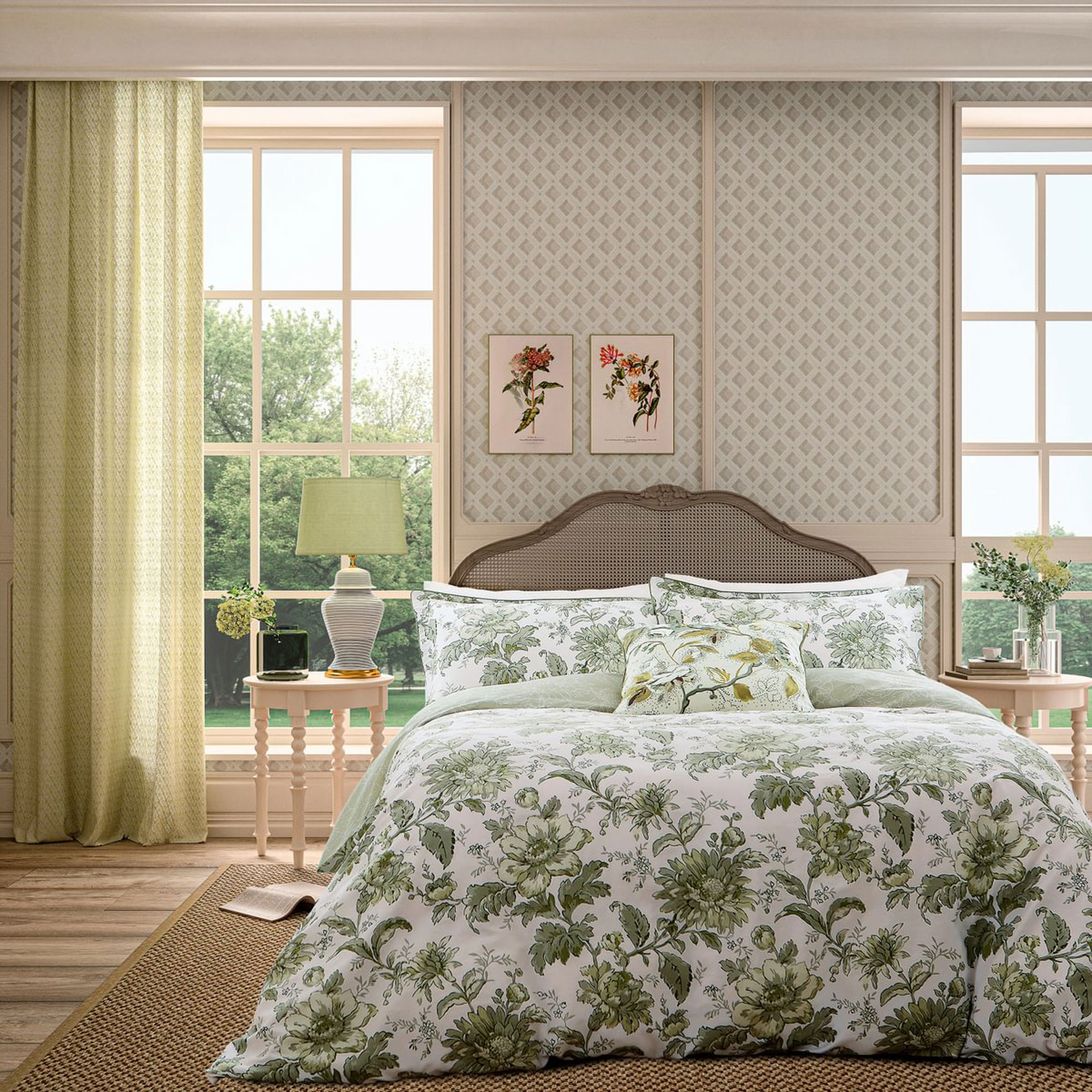 English Garden Floral Duvet Set Willow