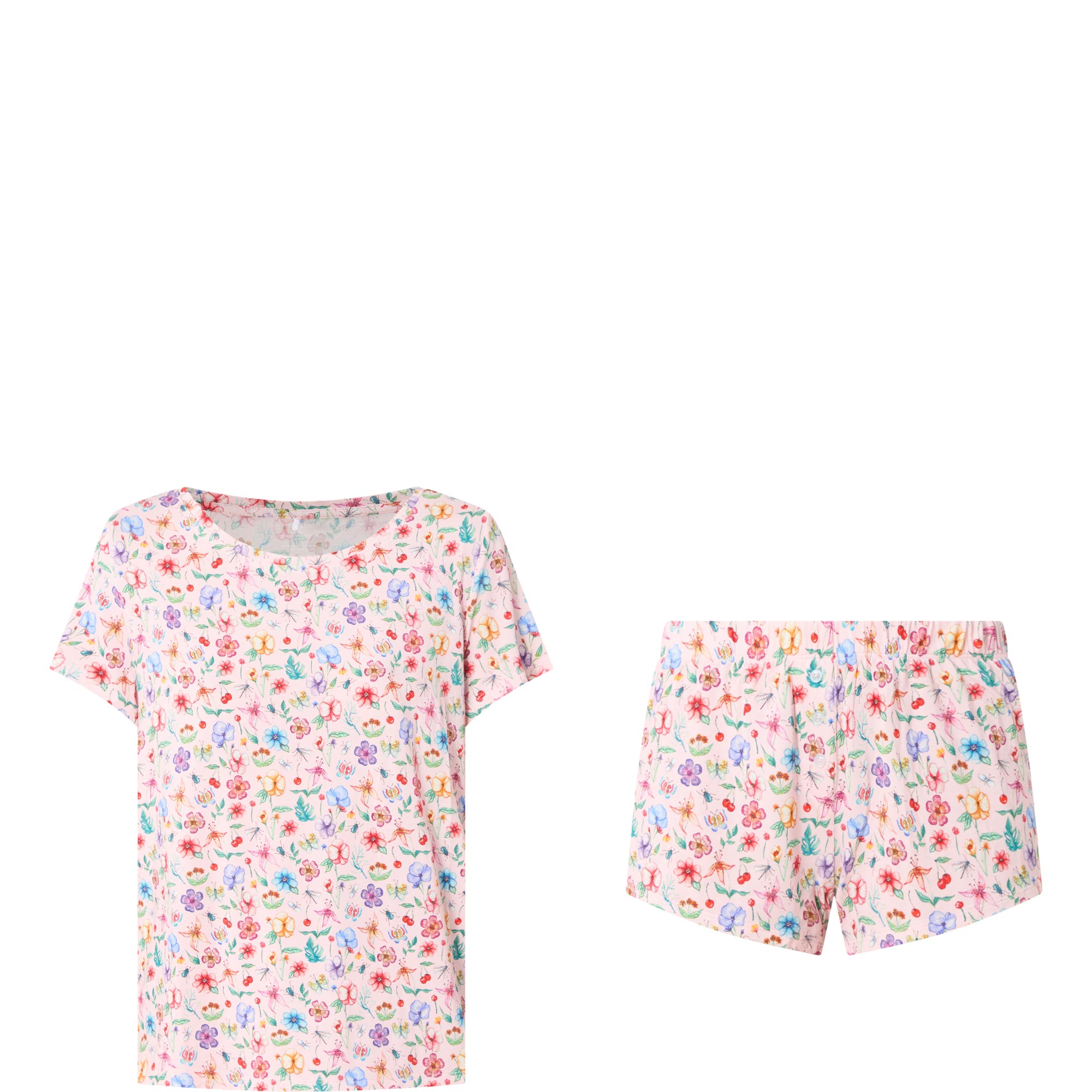 Floral Print Shorts Pyjama Set