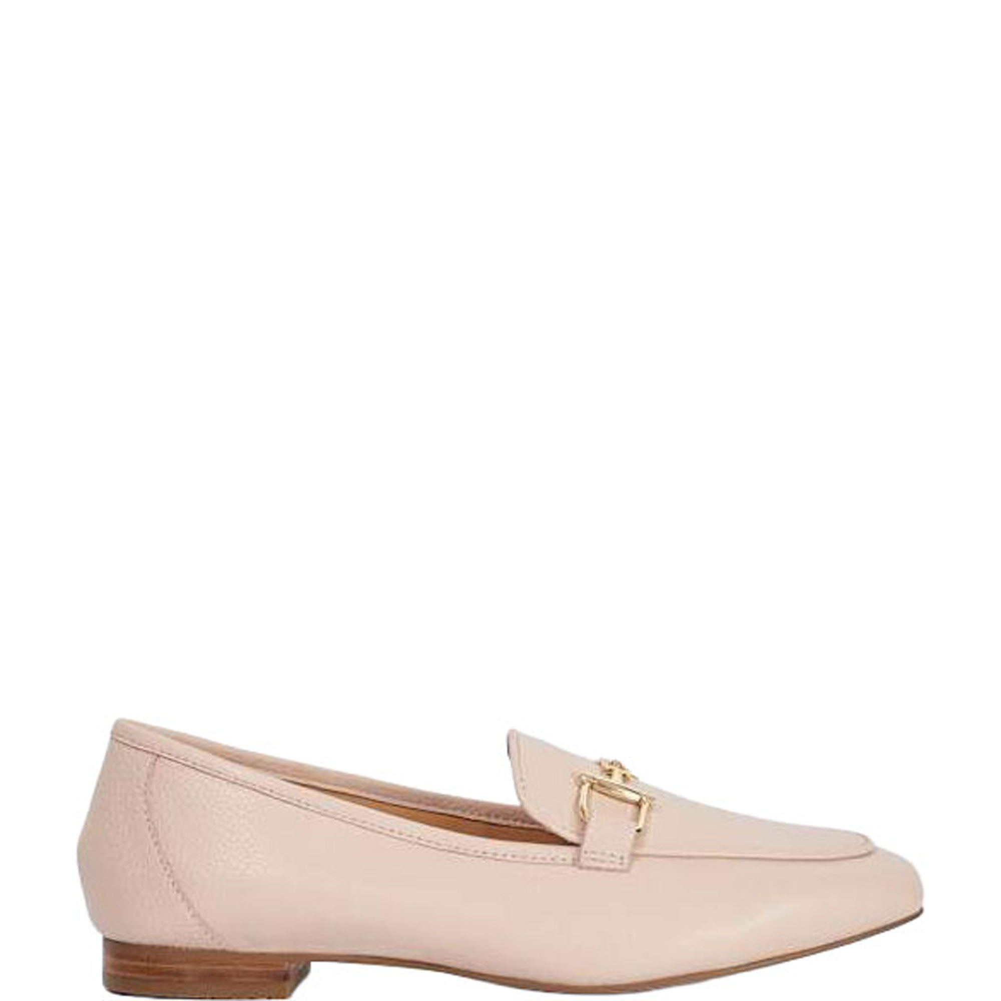 Grained Suede Metal Trim Loafers