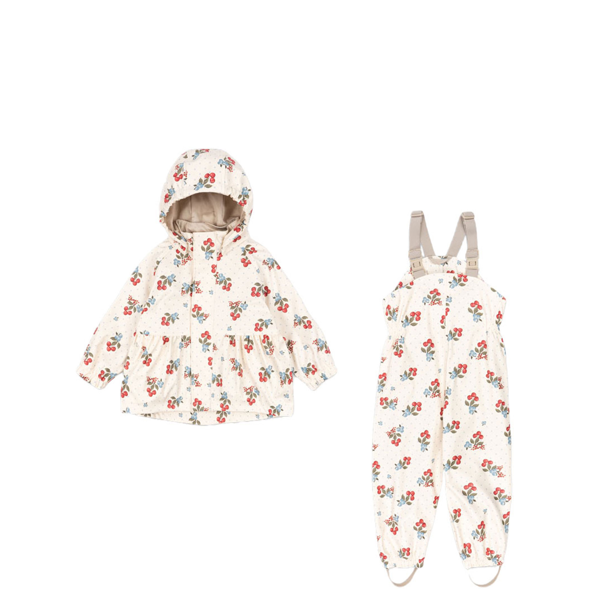 Palme Cherry Rain Jacket & Dungarees Two-Piece Set