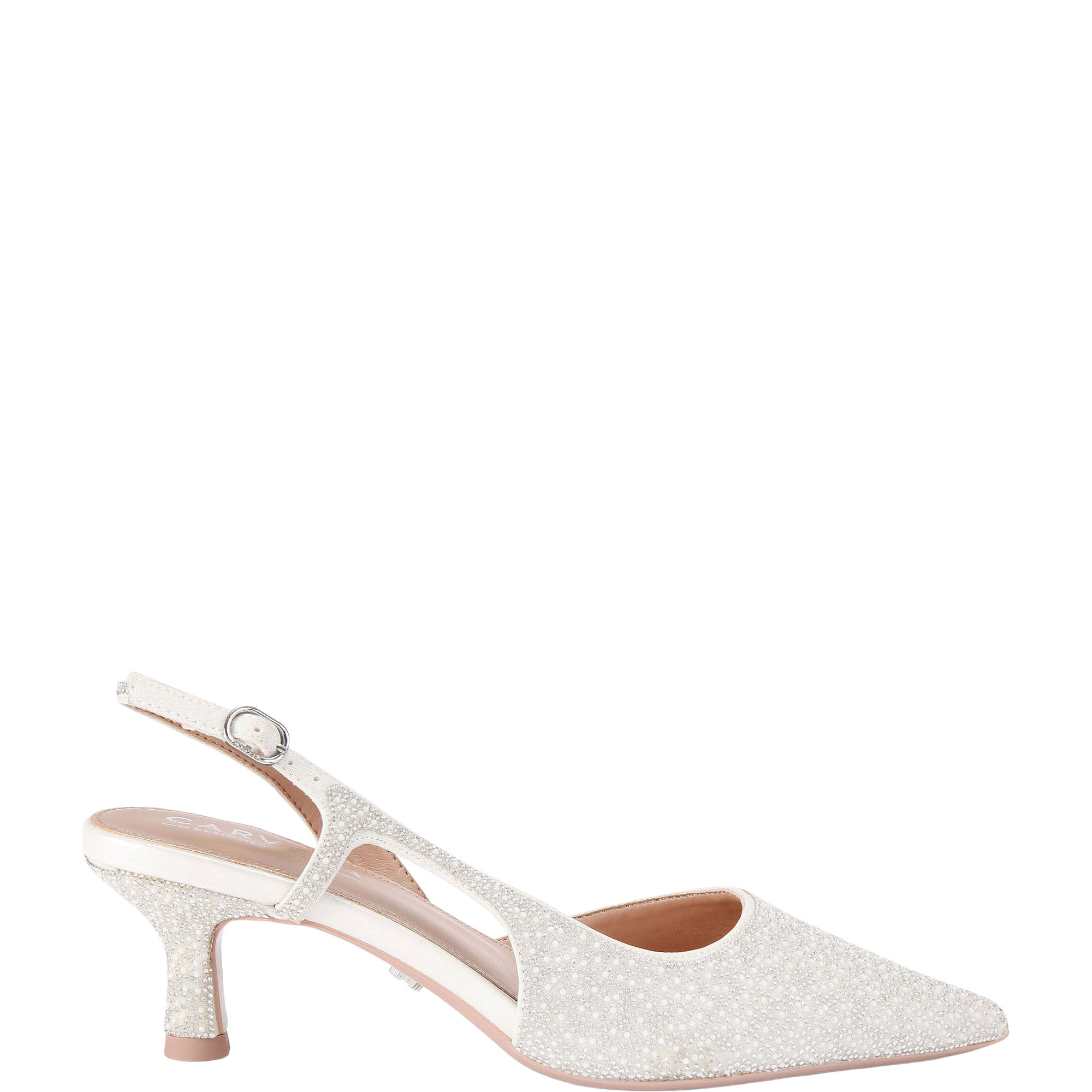 Alina Embellished Slingback Kitten Heels