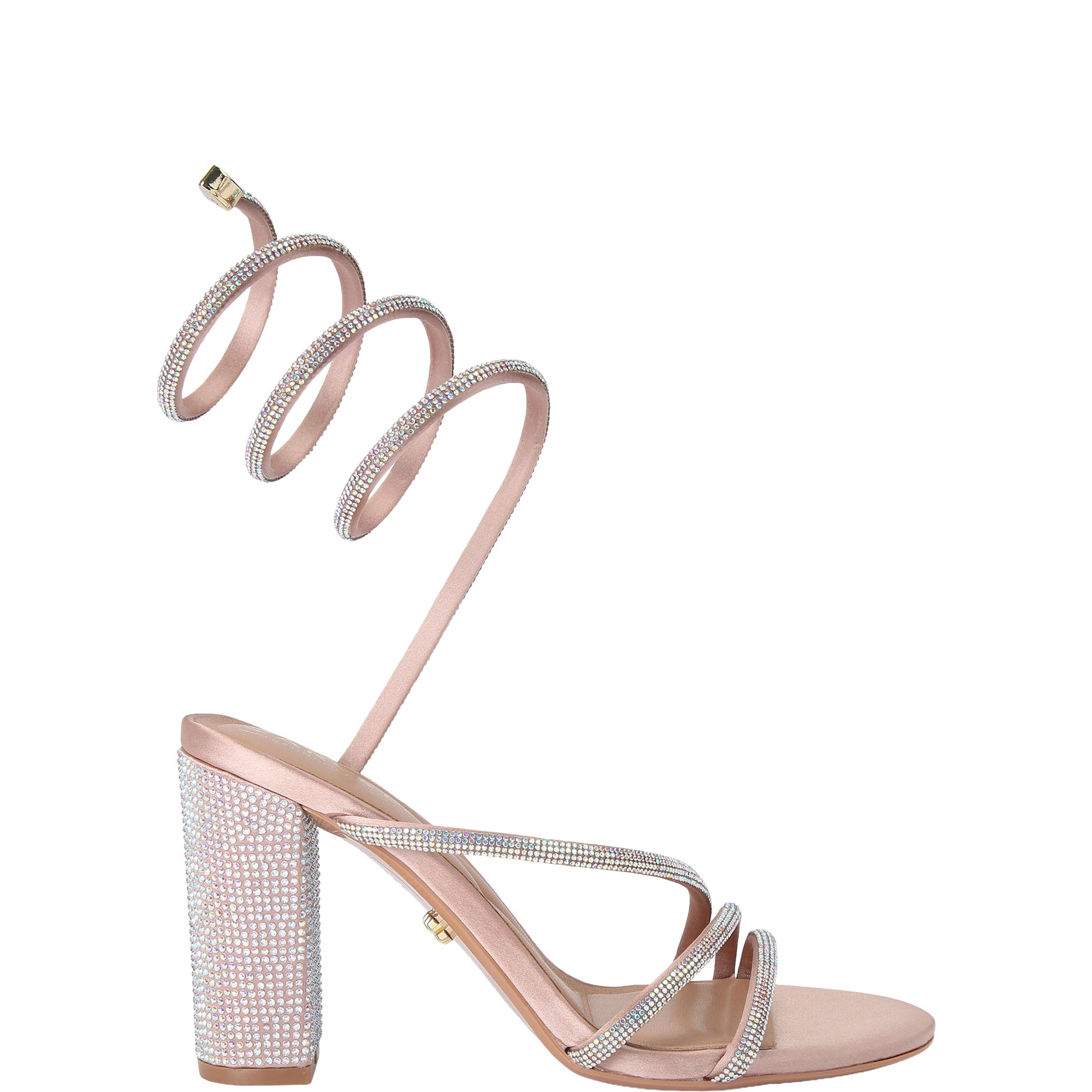 Swirly Embellished Block Heeled Sandals