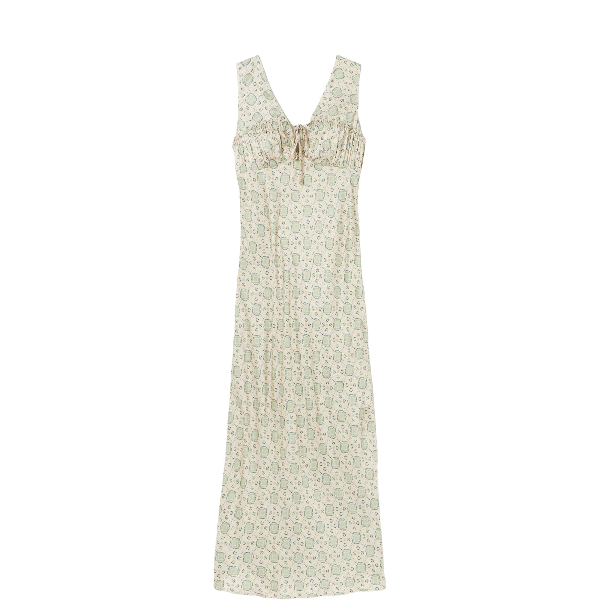 Printed Tie Front Flared Dress