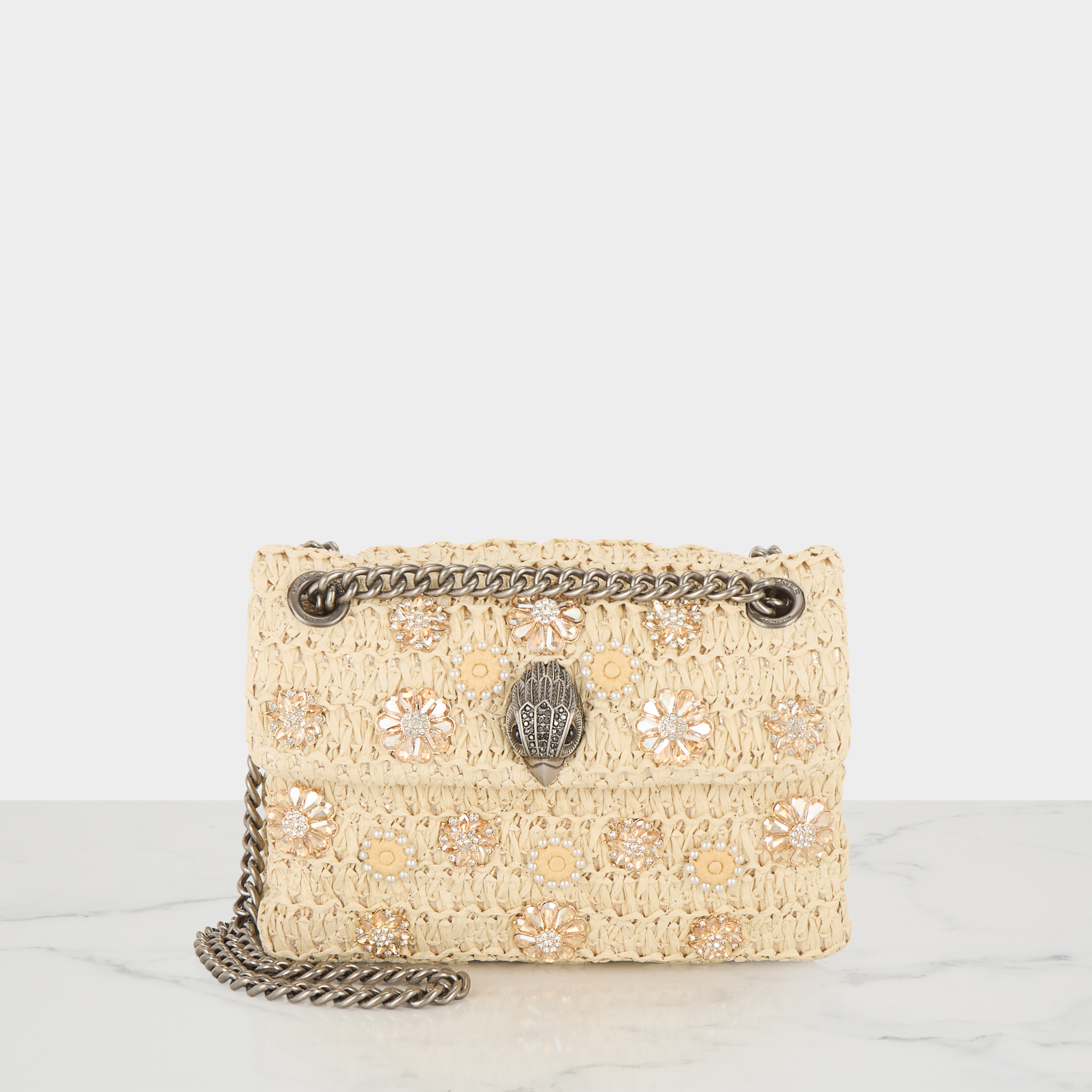Floral Raffia Mini Kensington Shoulder Bag