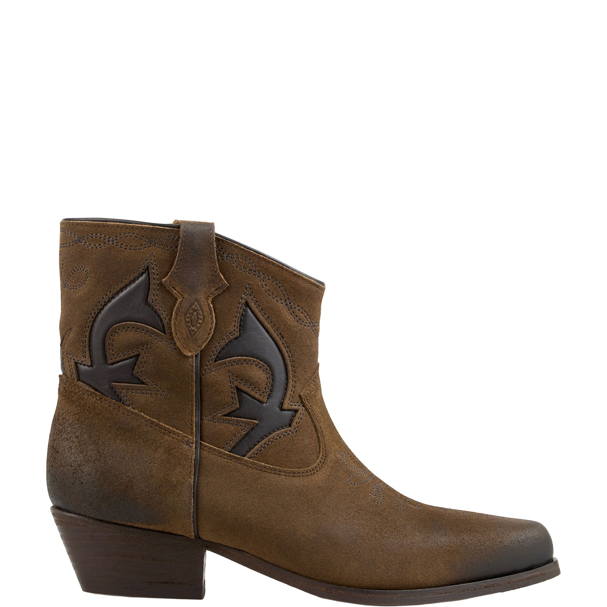 Curtis Suede Cowboy Ankle Boots