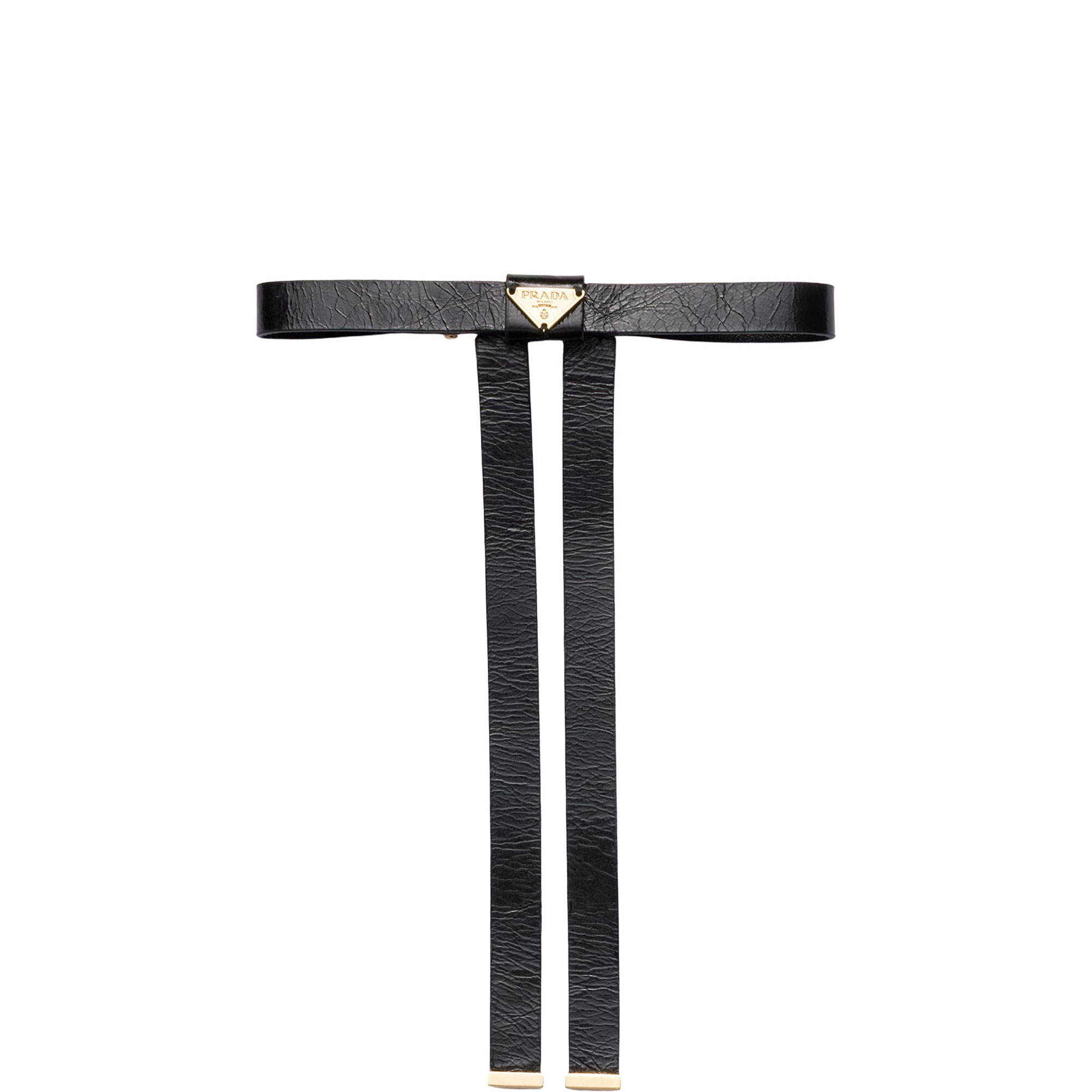 Triangle Logo Leather Hair Clip