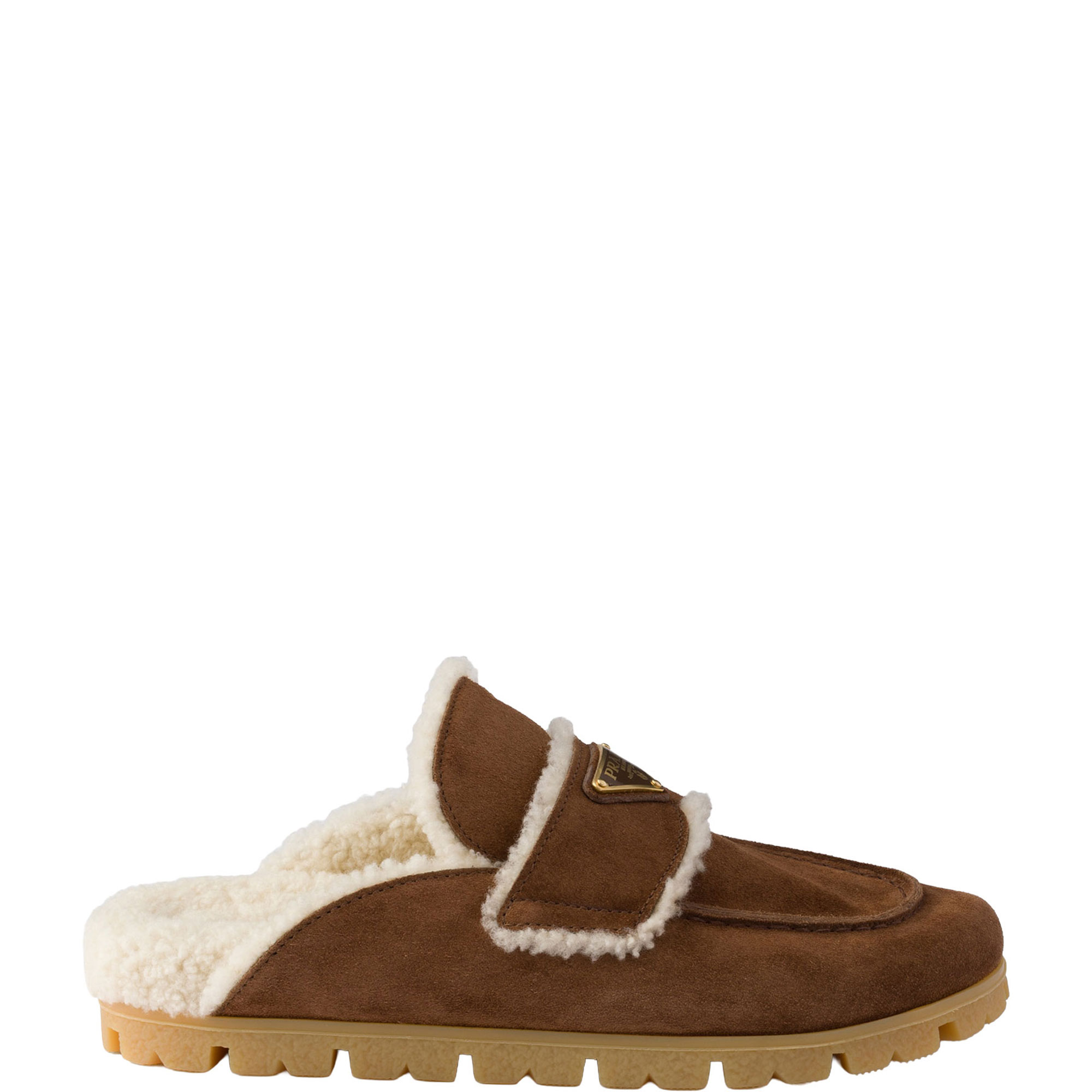 Logo Shearling Mules