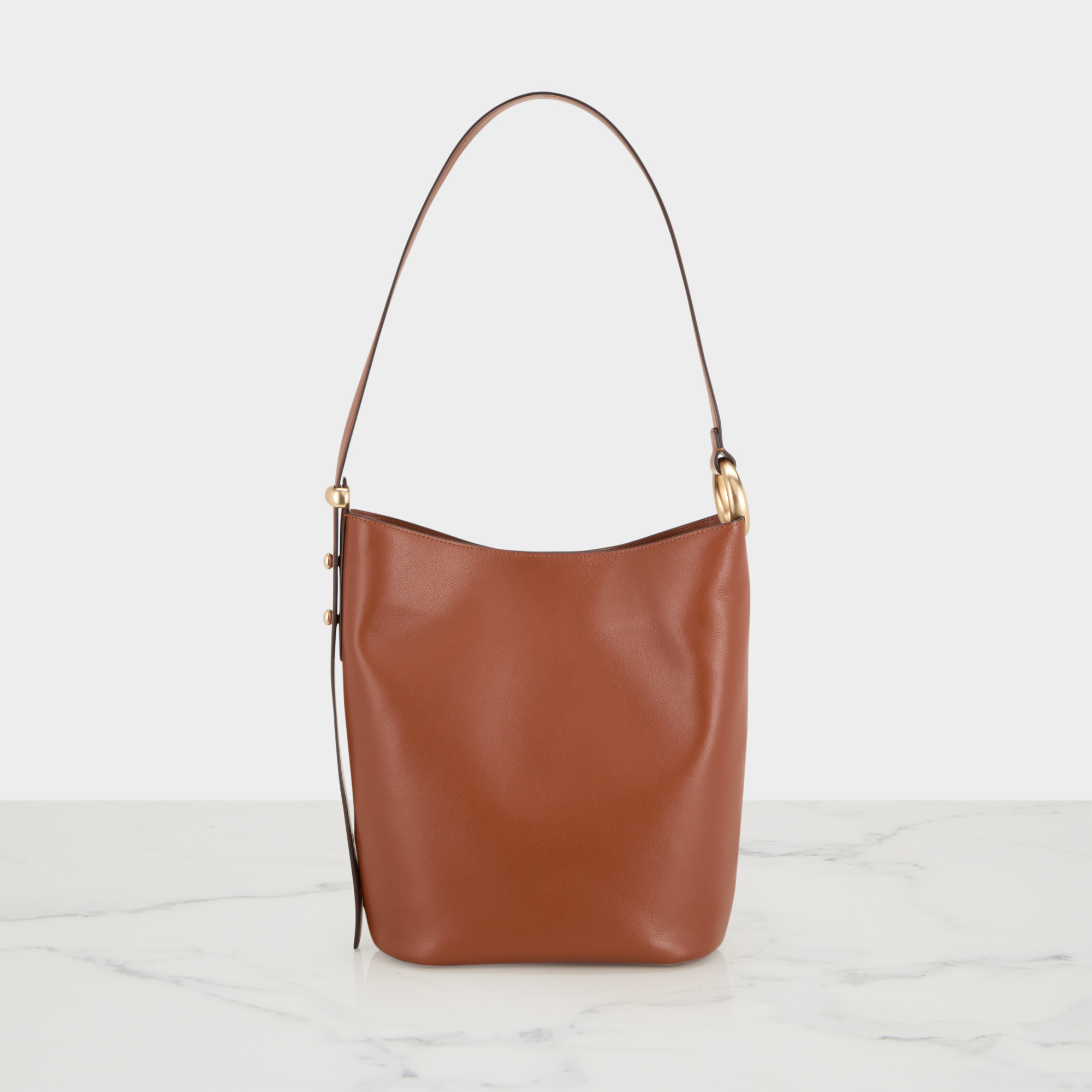 Halo Leather Bucket Bag