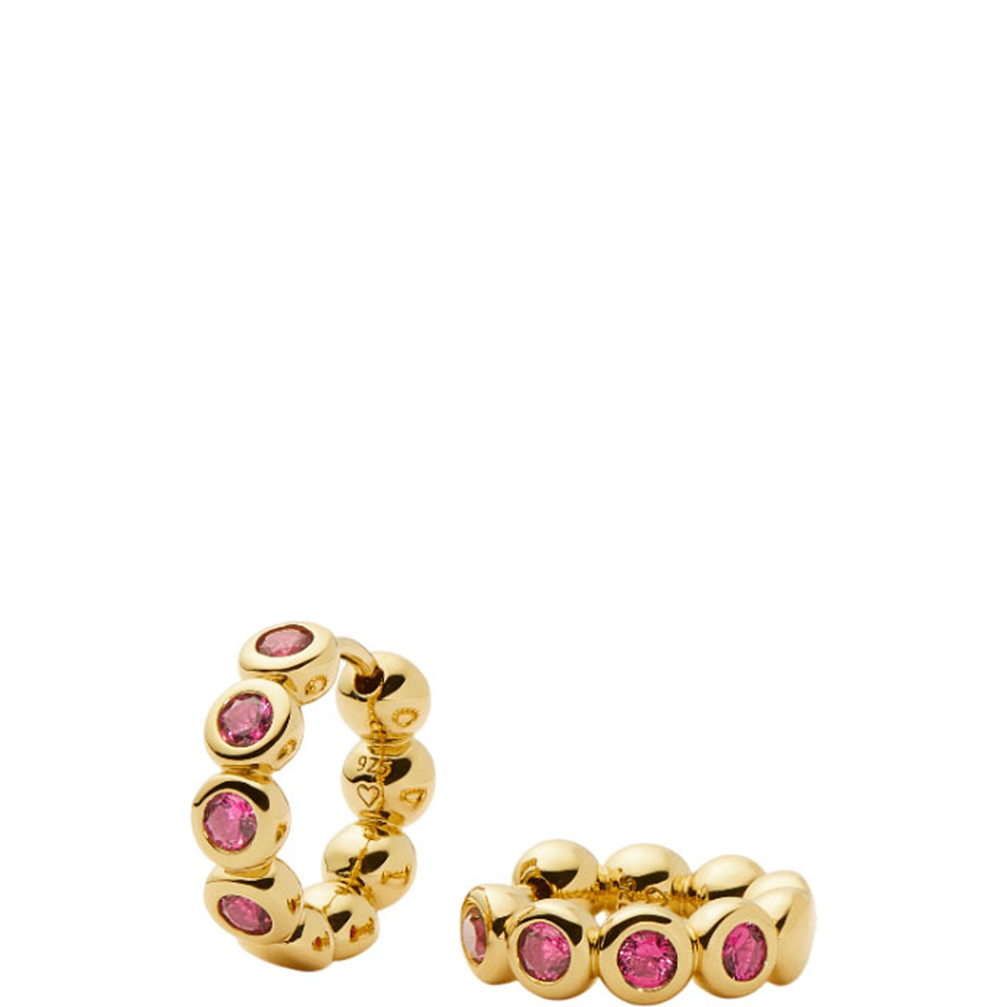 Tennis Small Beaded Hoop Earrings