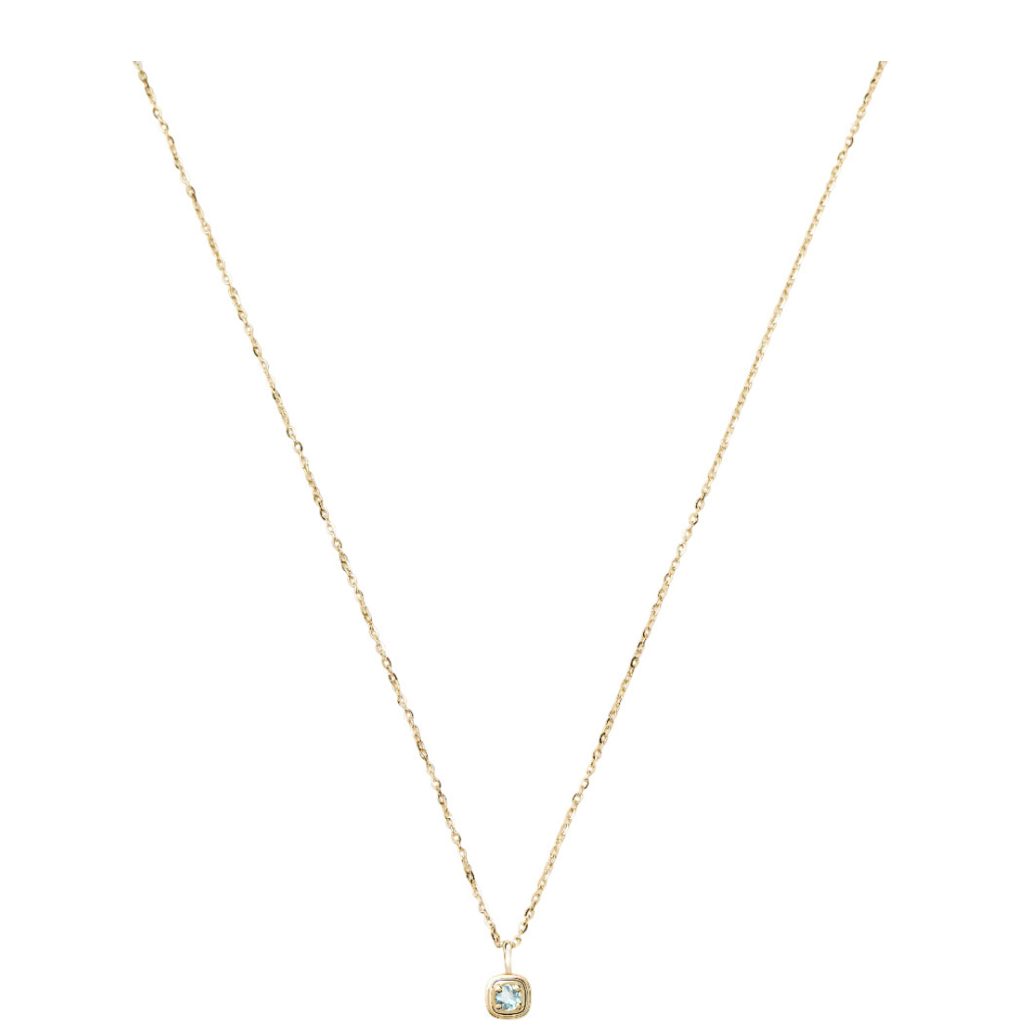 Fine March Birthstone Pendant Necklace