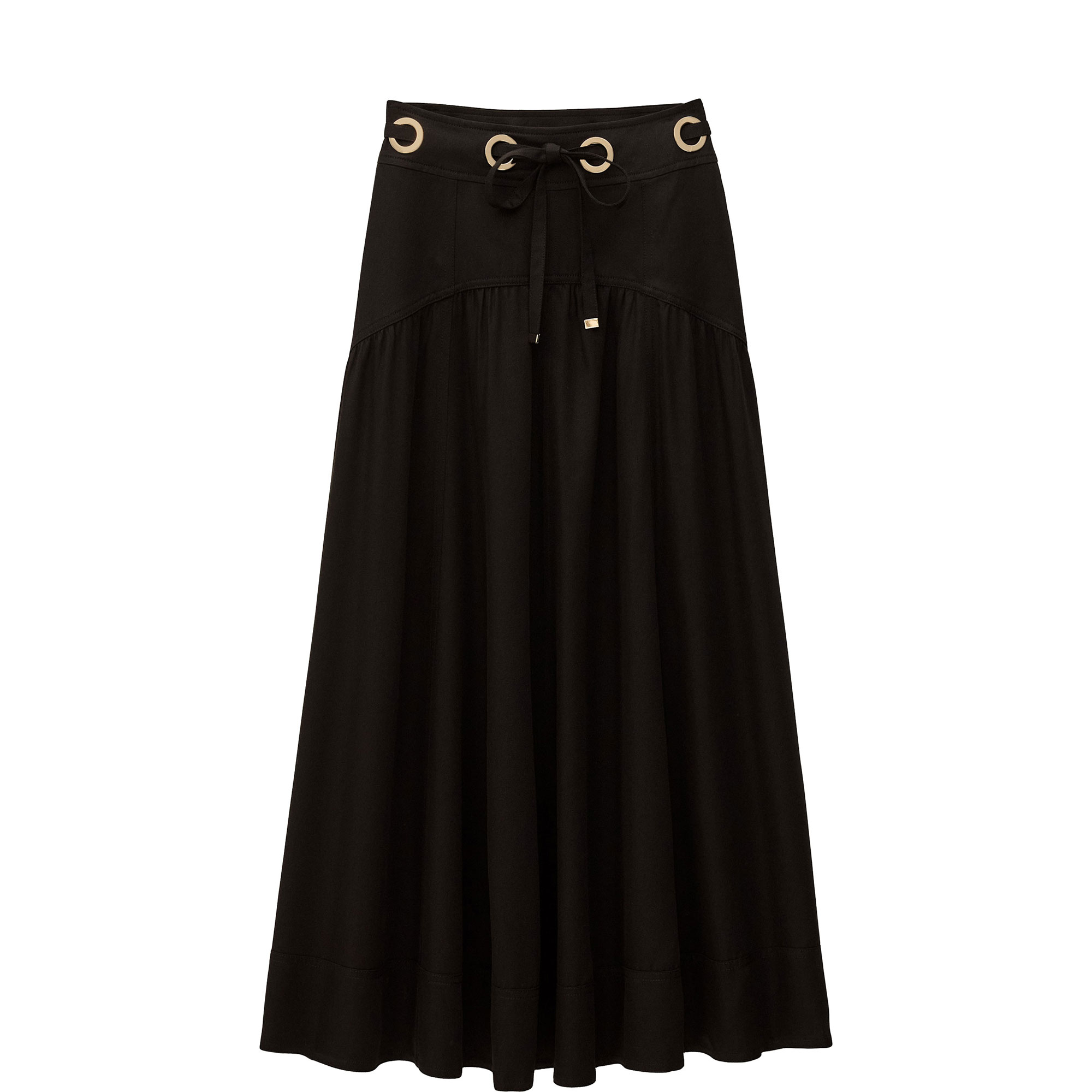 Ponia Eyelet Flared Skirt