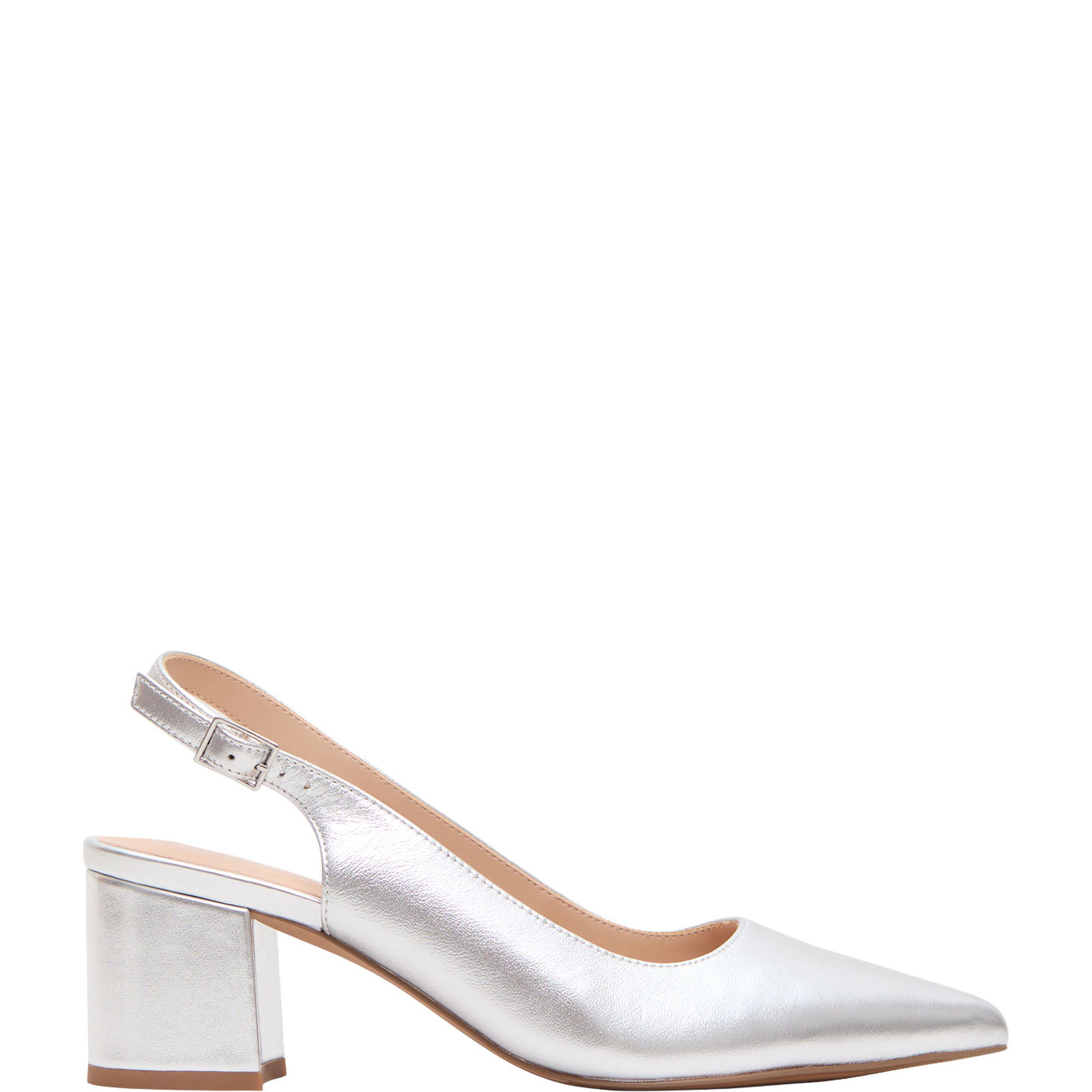 Slingback Leather Block Heels