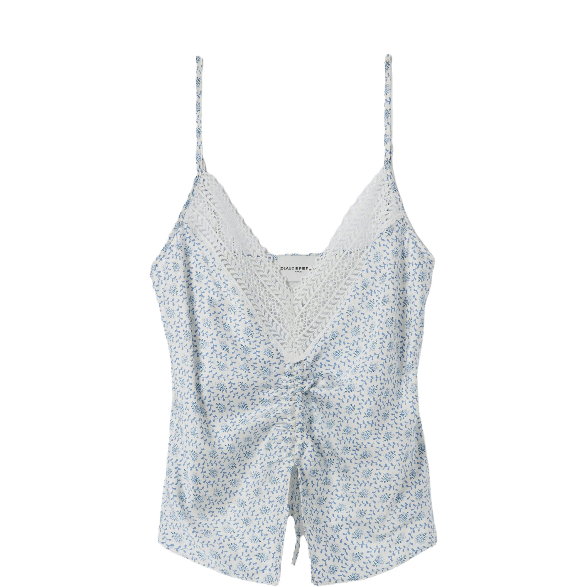 Printed Lace Trim Top