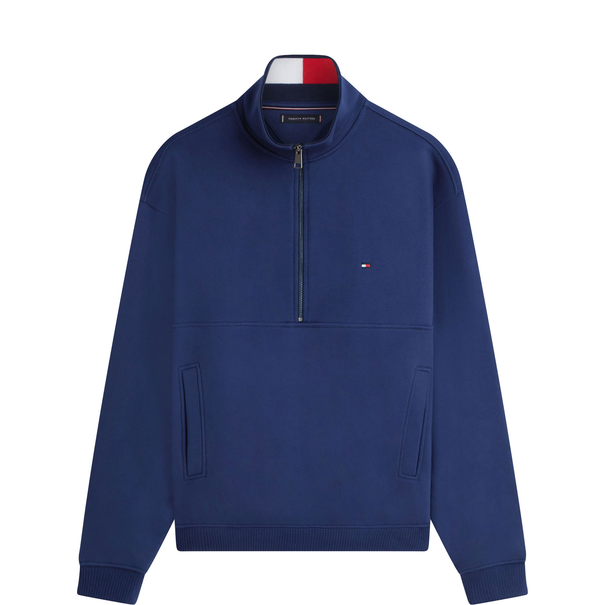 Flag Logo Colour Block Zip Sweatshirt