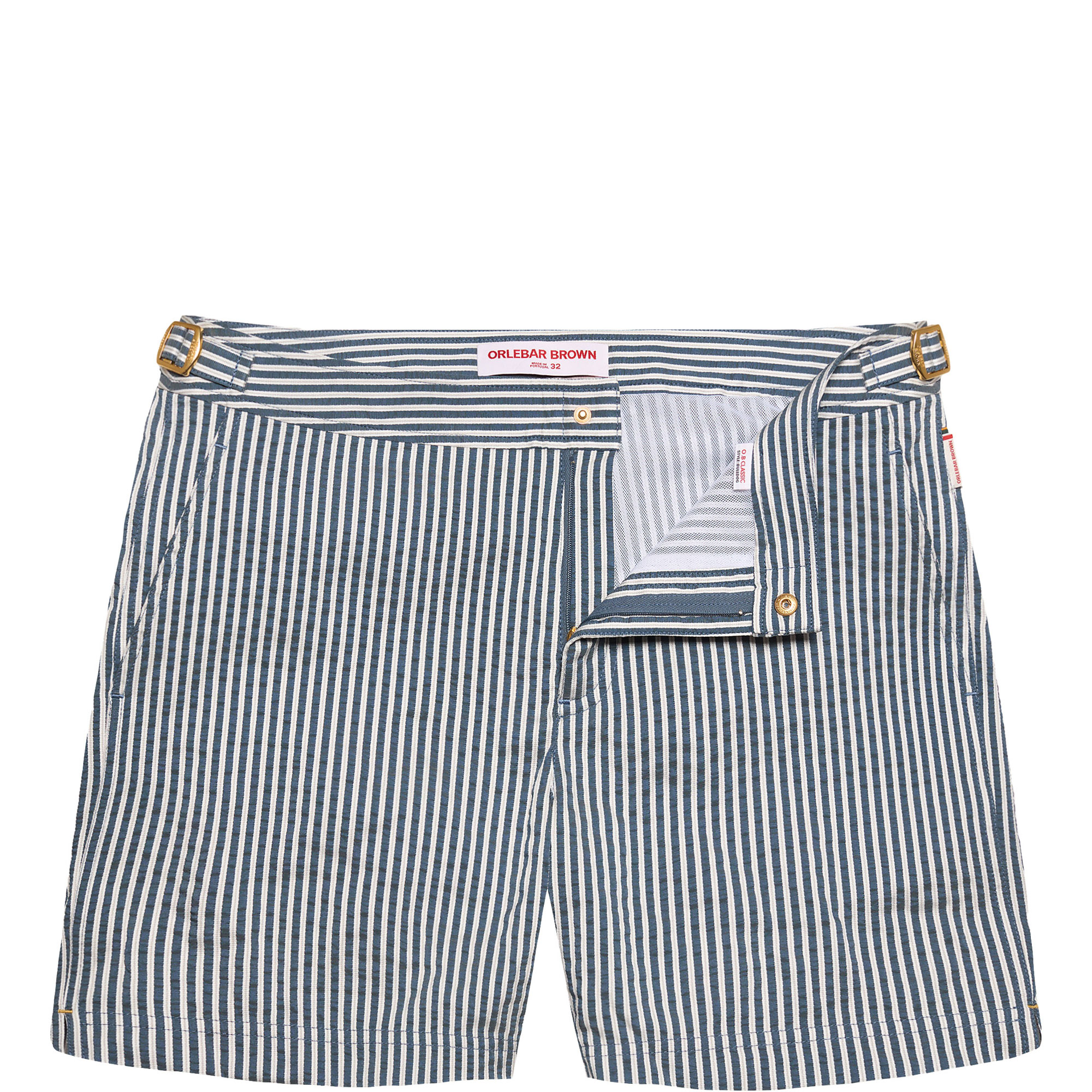 Bulldog Striped Logo Swim Shorts