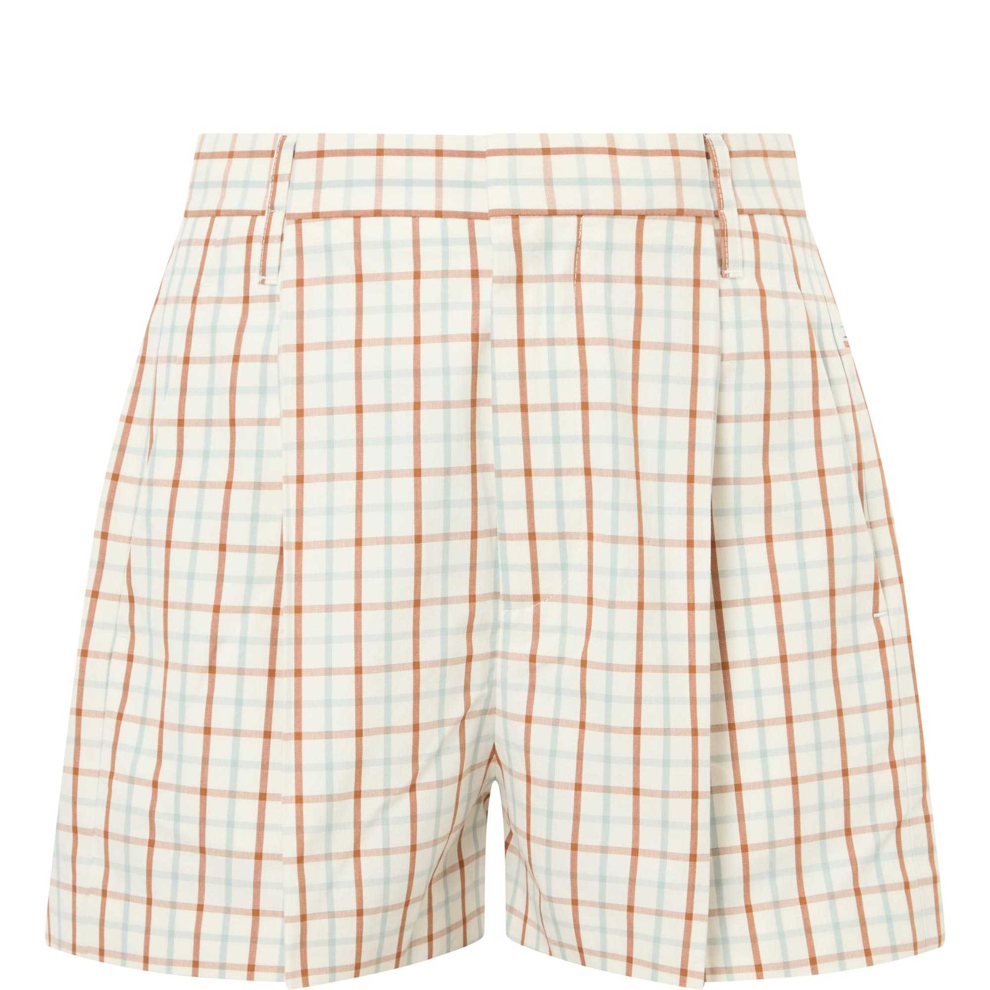 Check Pleated Shorts