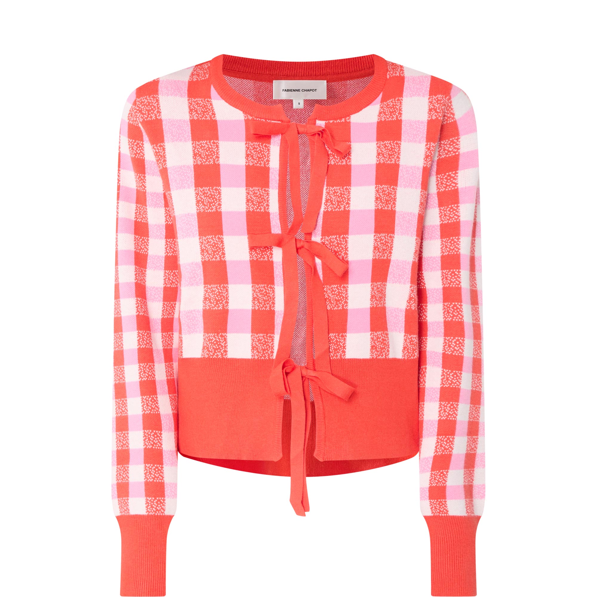 Camille Check Tie-Front Cardigan