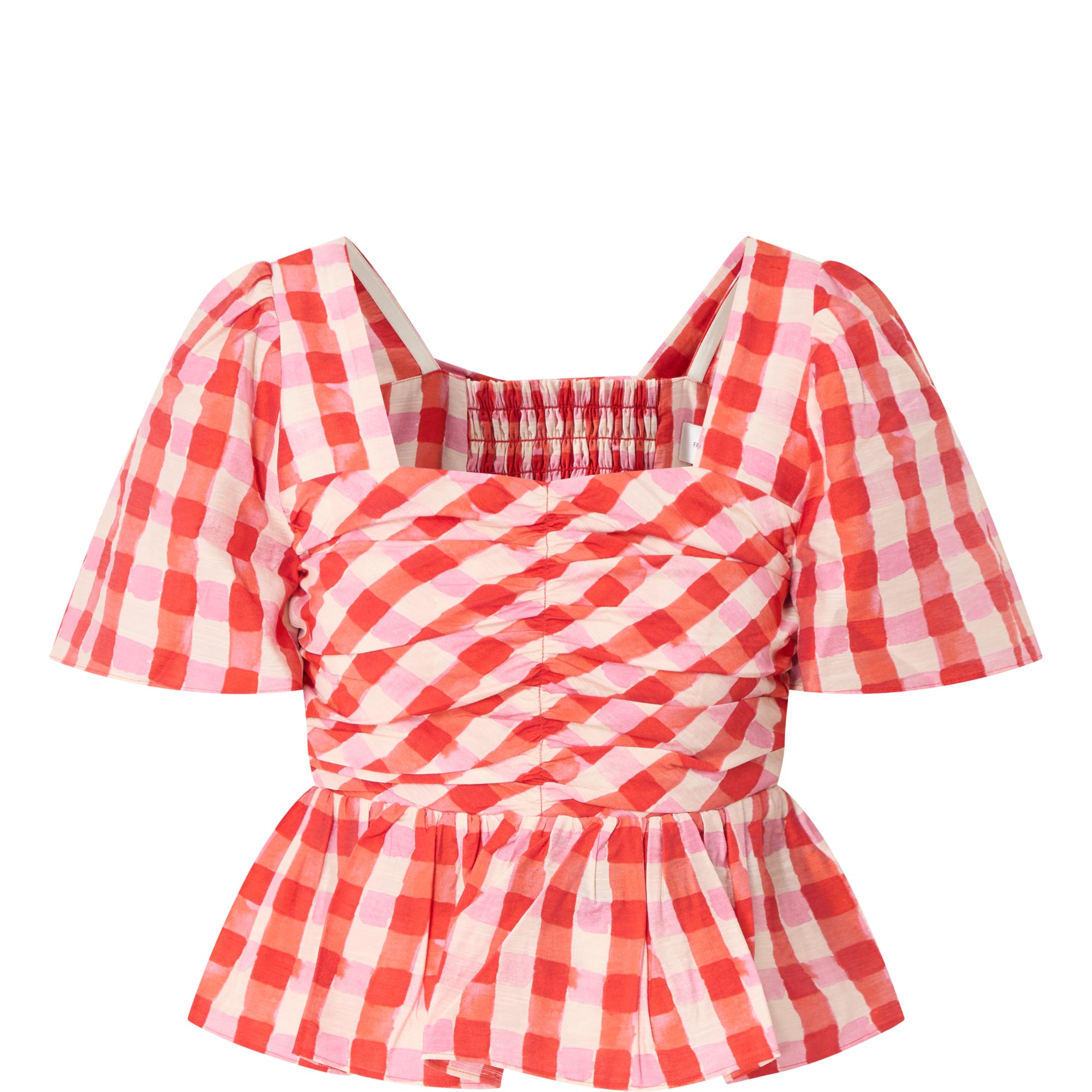 Carletta Check Peplum Blouse