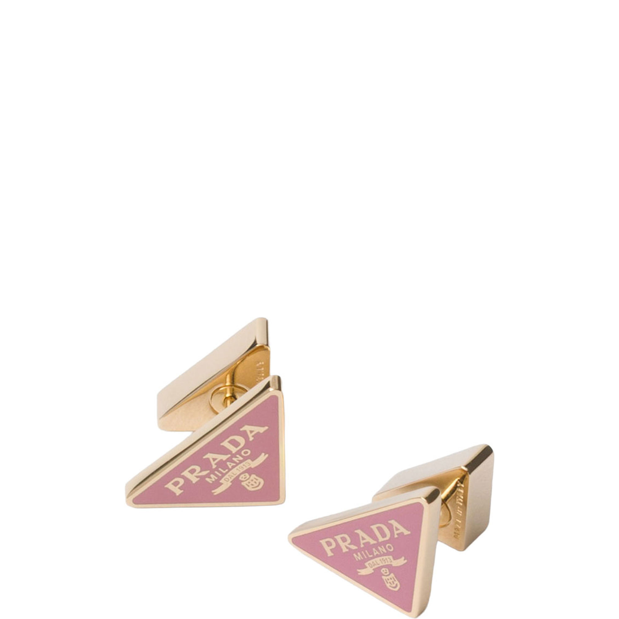 Enamelled Triangle Logo Stud Earrings