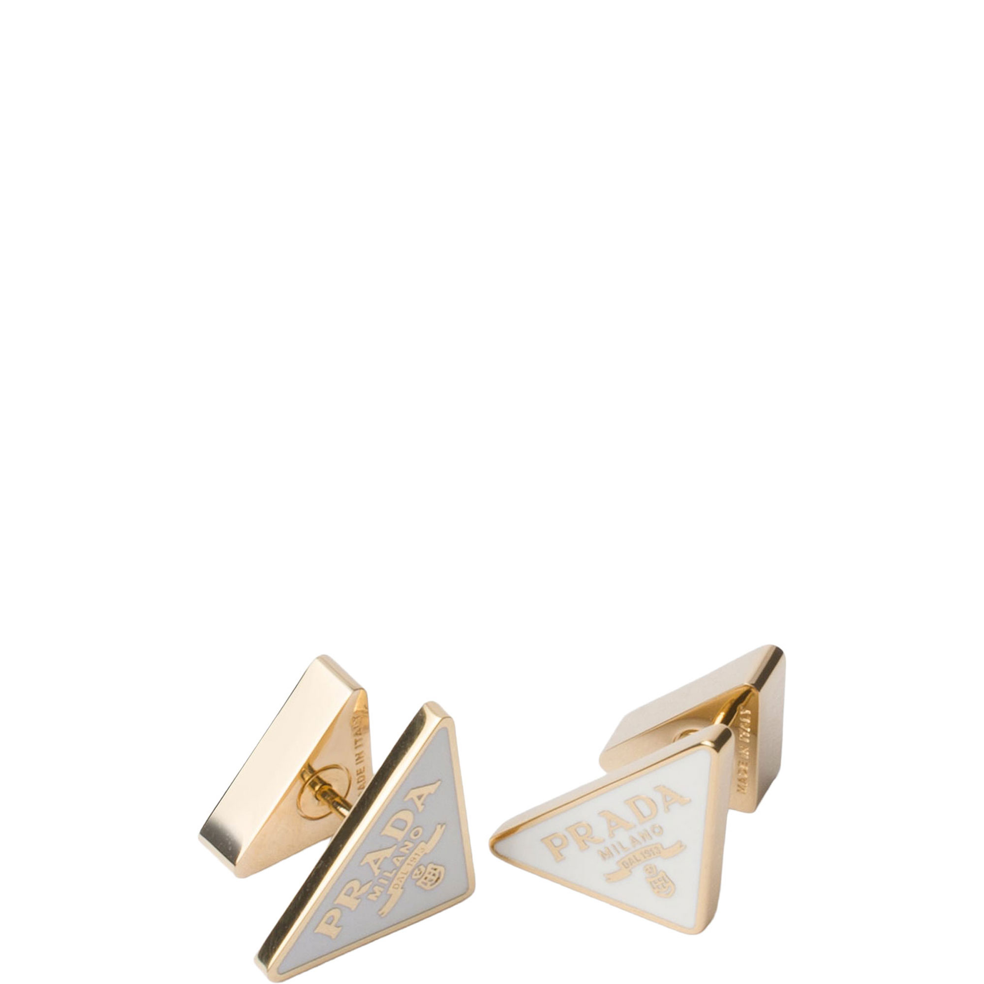 Enamelled Triangle Logo Stud Earrings