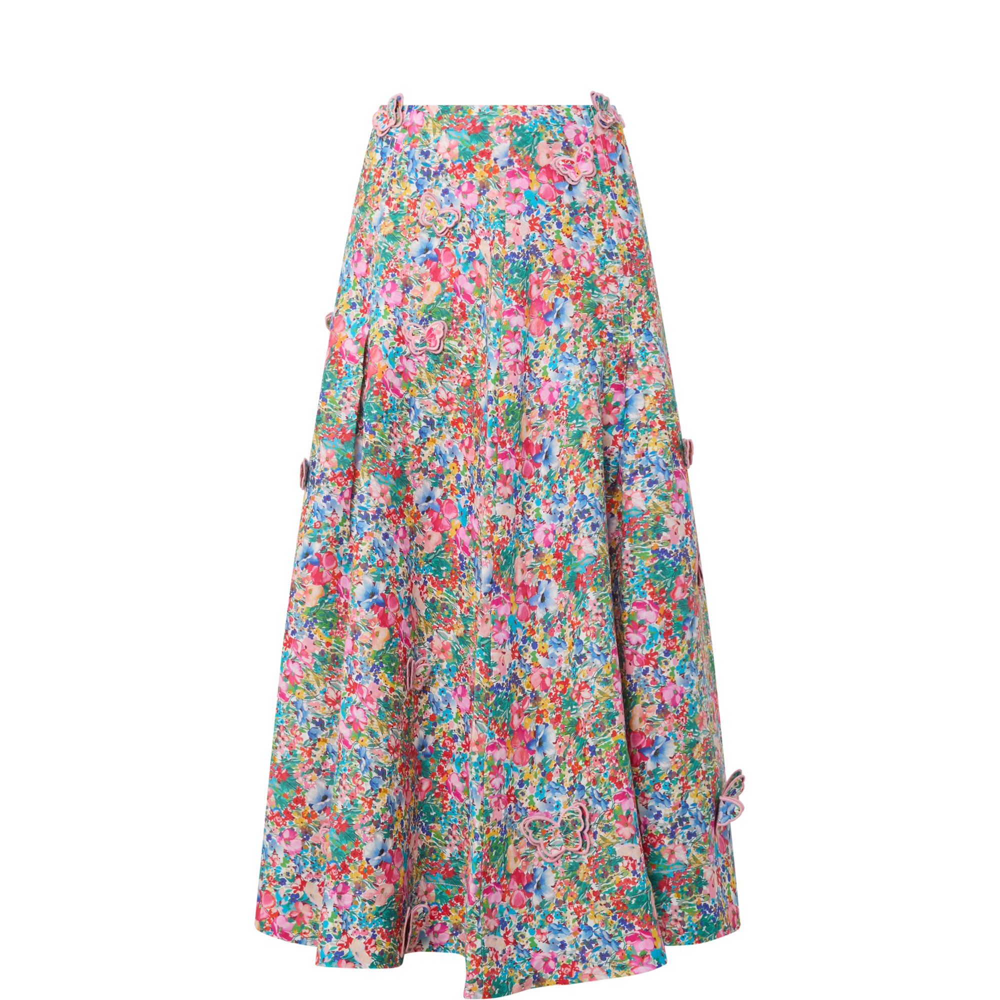 Peasant Floral Butterfly Appliqu&eacute; Skirt