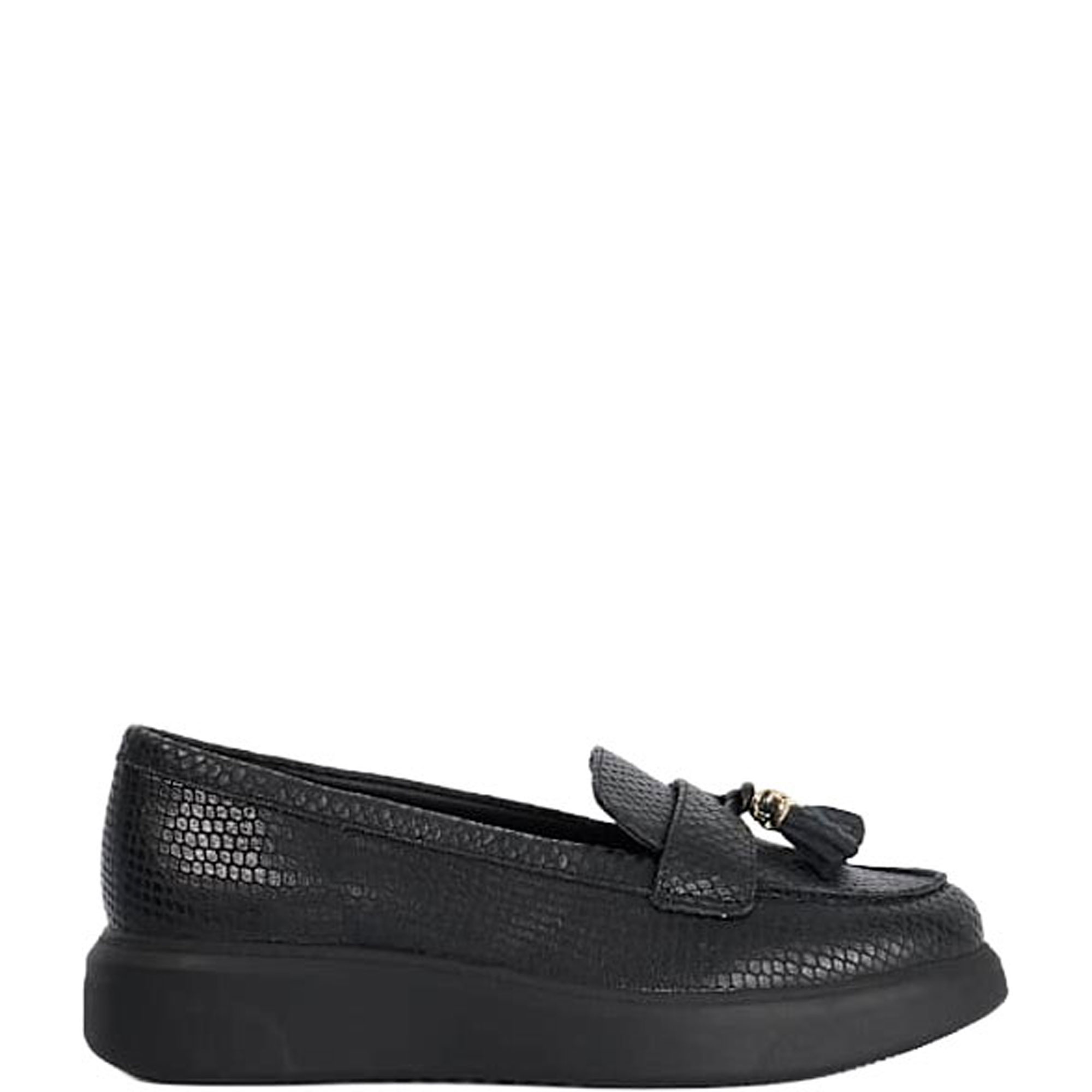 Glissade Flatform Tassel Trim Loafers