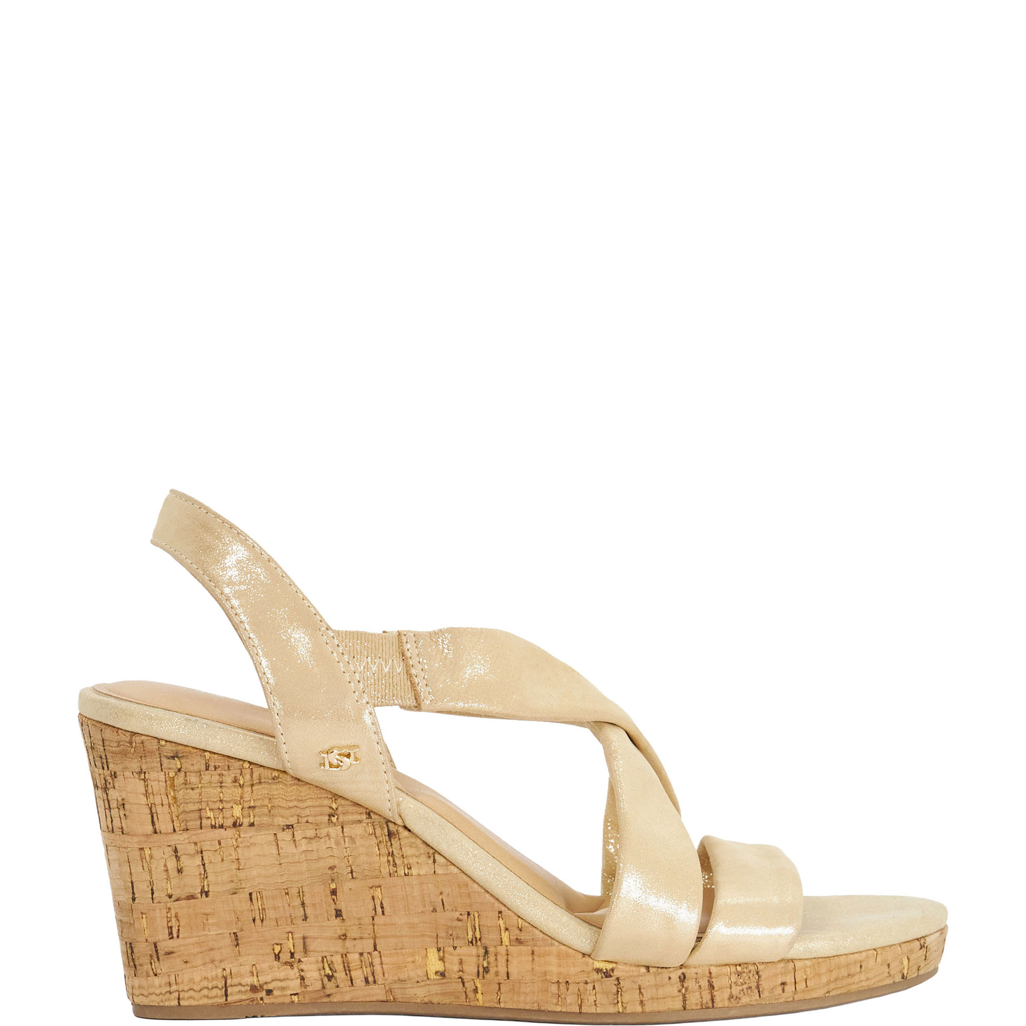 Kamies Leather Cork Wedge Sandals