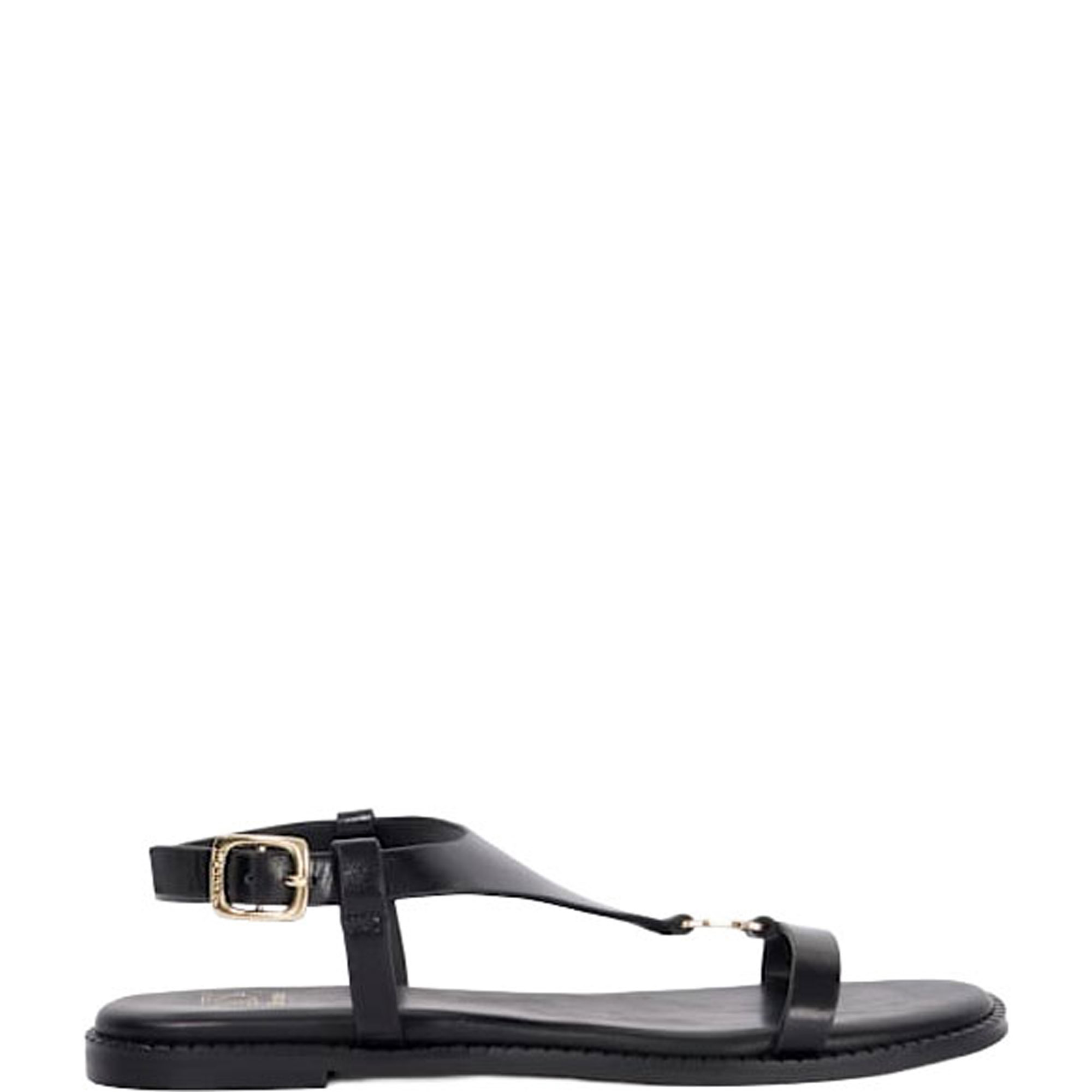 Laith Flat Leather T-Bar Sandals