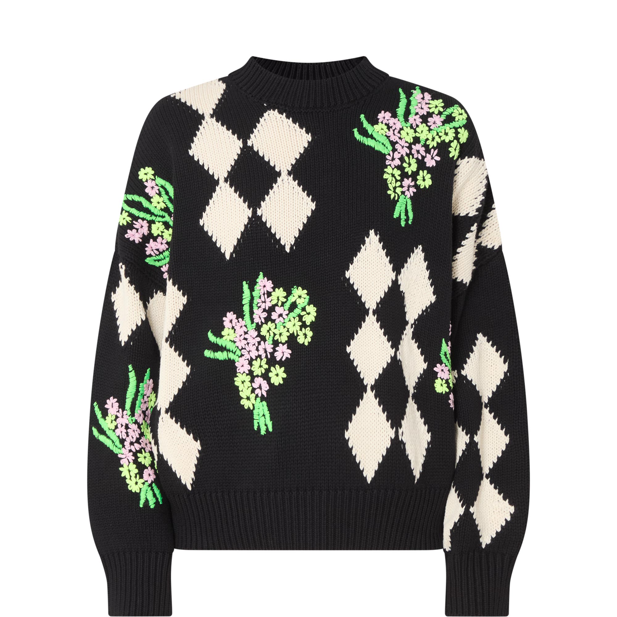 Jactori Diamond Floral Sweater