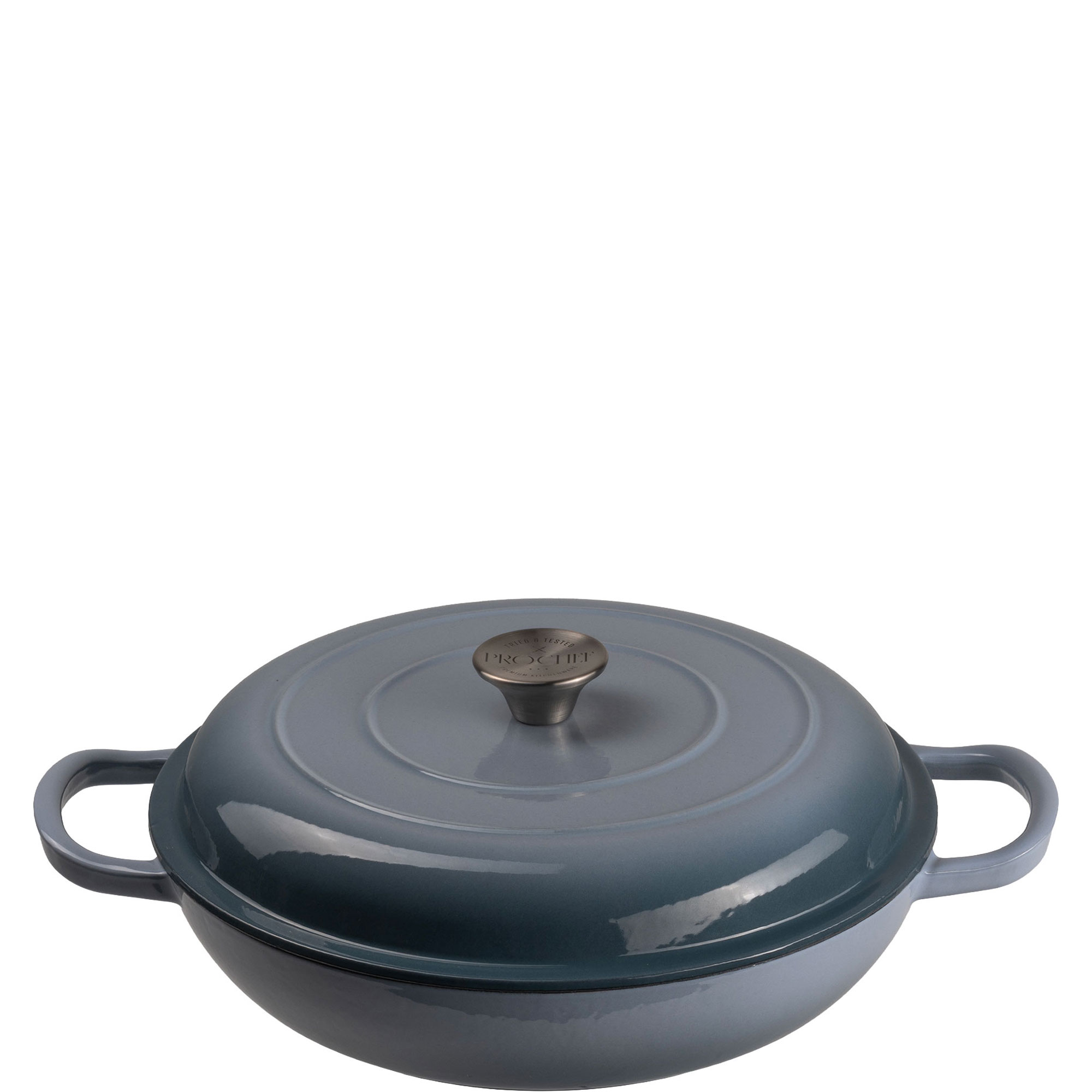 Cast Iron Sea Salt Blue Casserole Dish 30cm