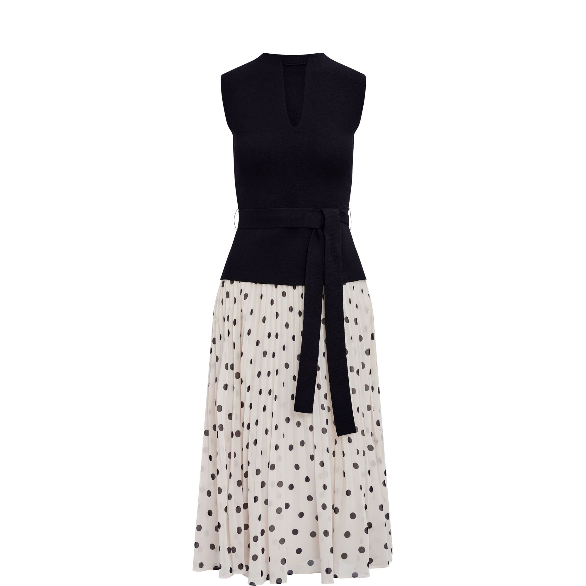 Tanya Petite Polka Dot Flared Dress