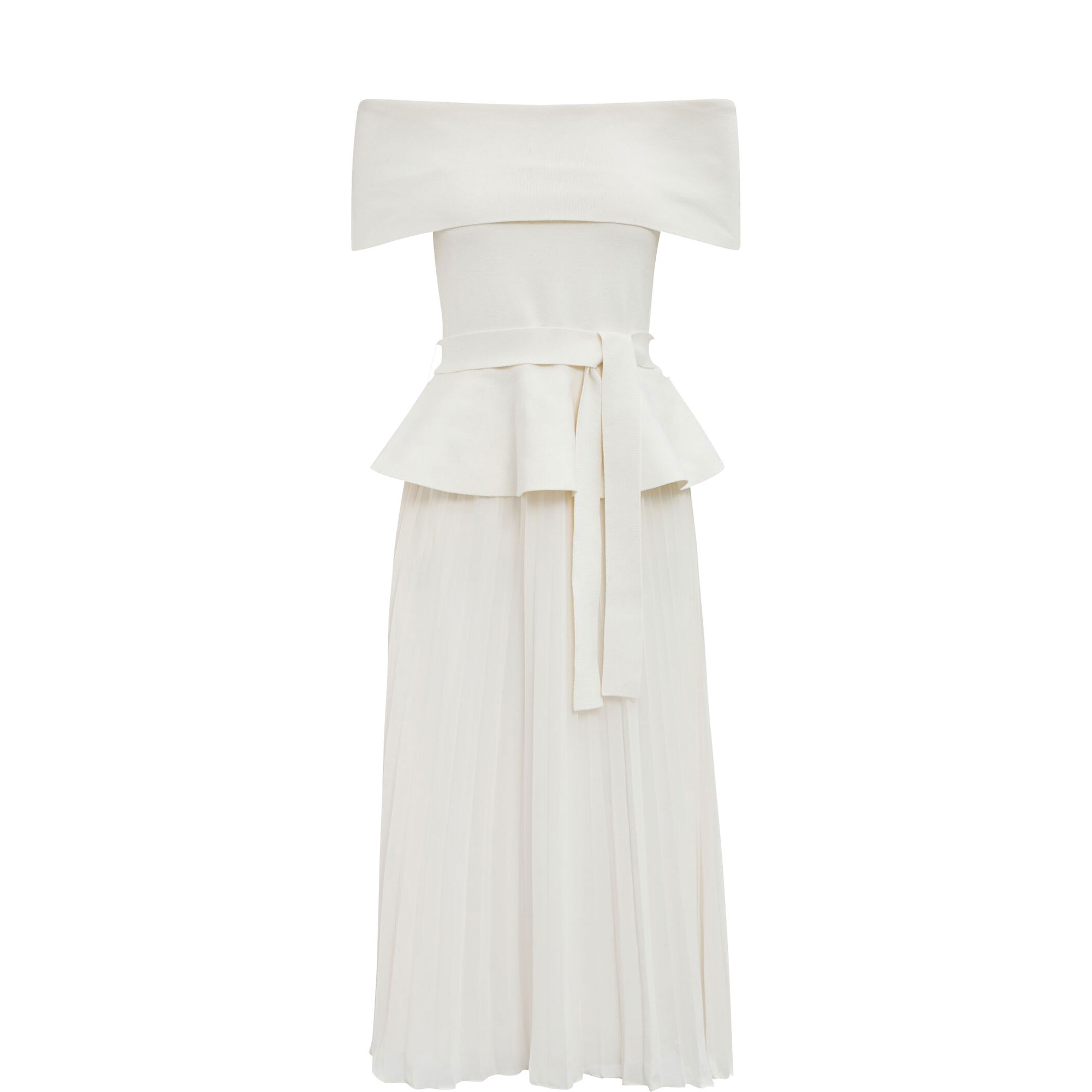 Charlotte Petite Pleated Off The Shoulder Dress