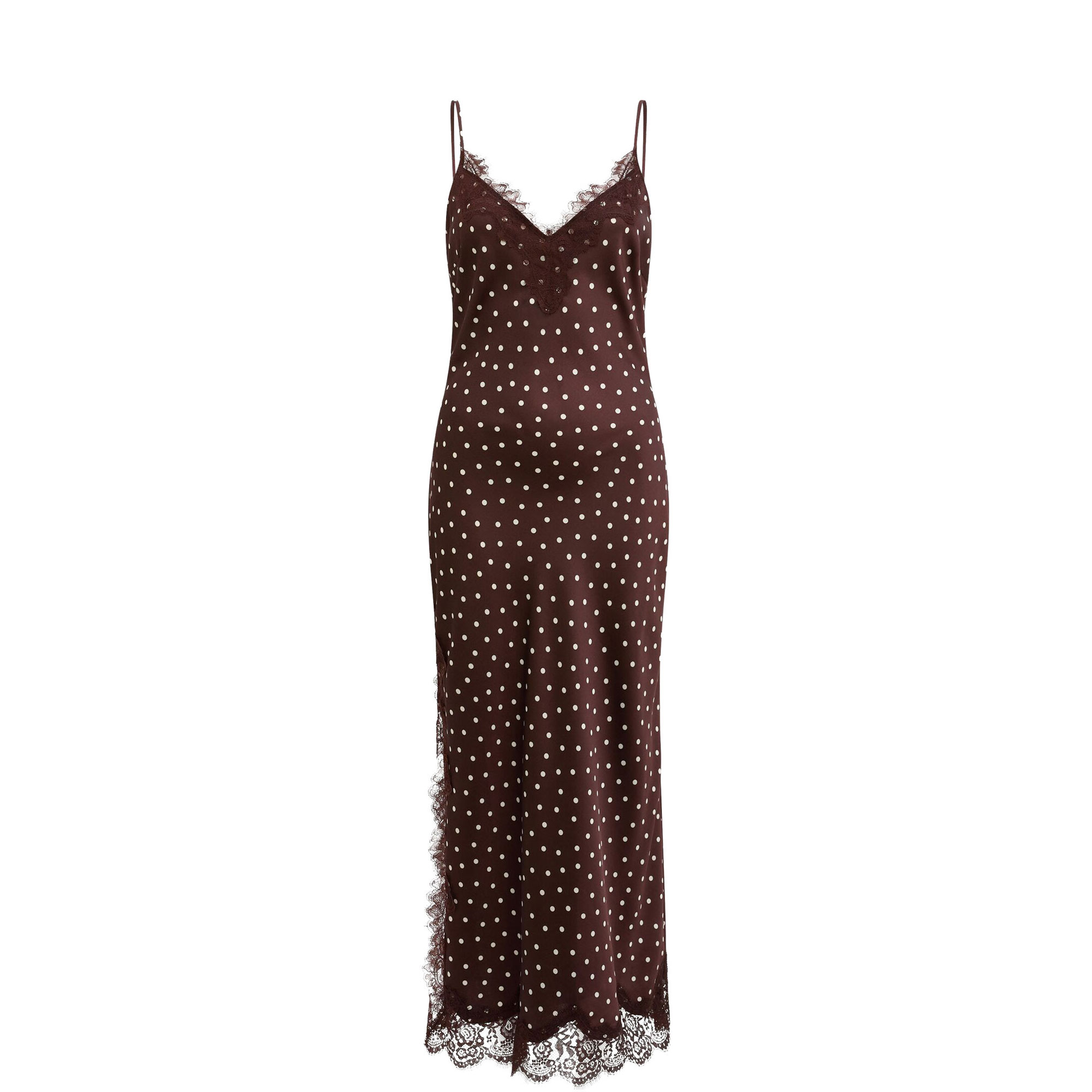 Jess Lace Trim Polka Dot Dress