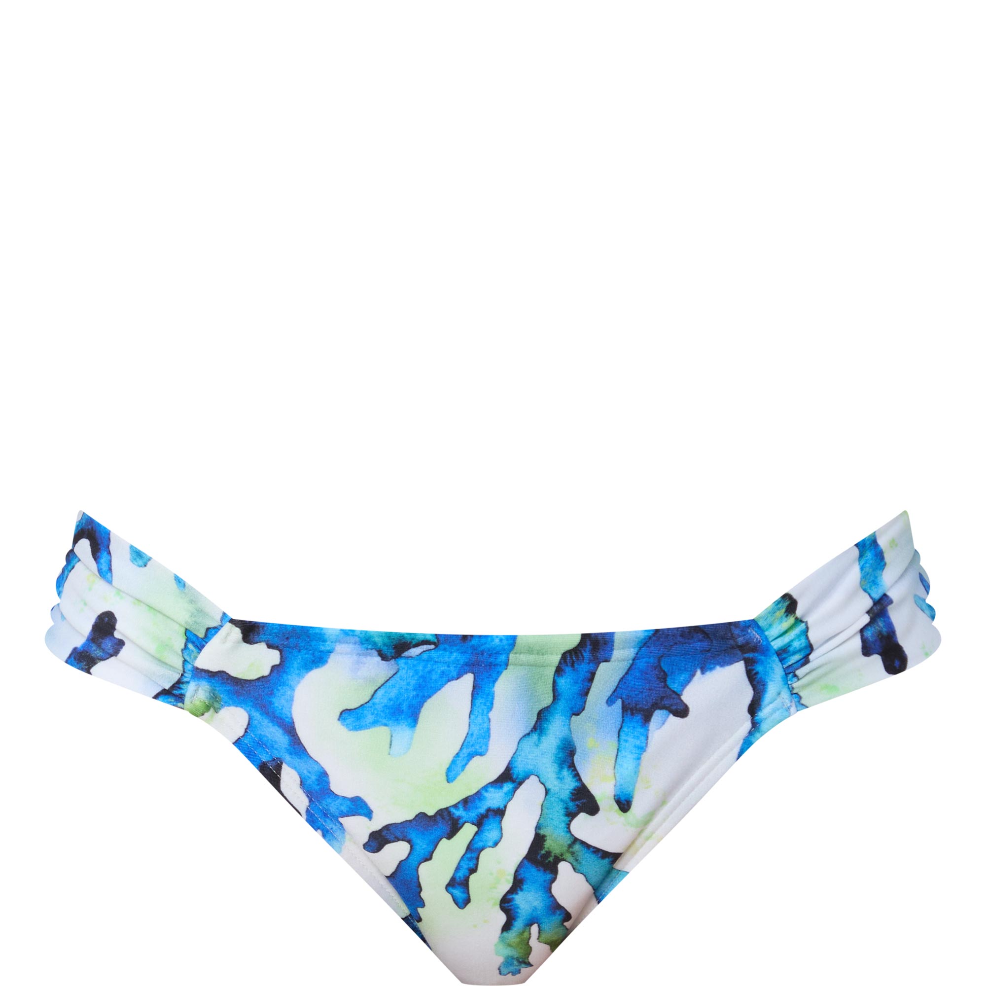Coral Ruched Bikini Bottoms