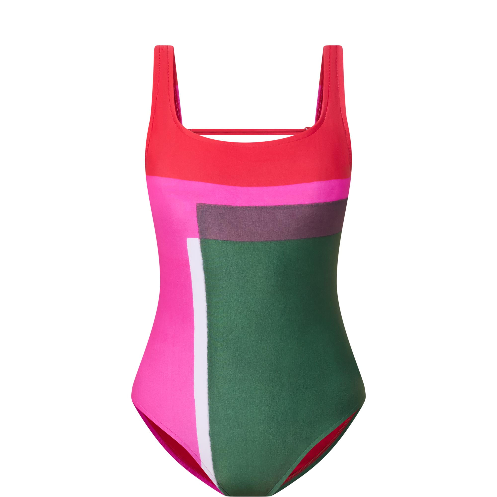 Colour-Blocked One Piece Swimsuit