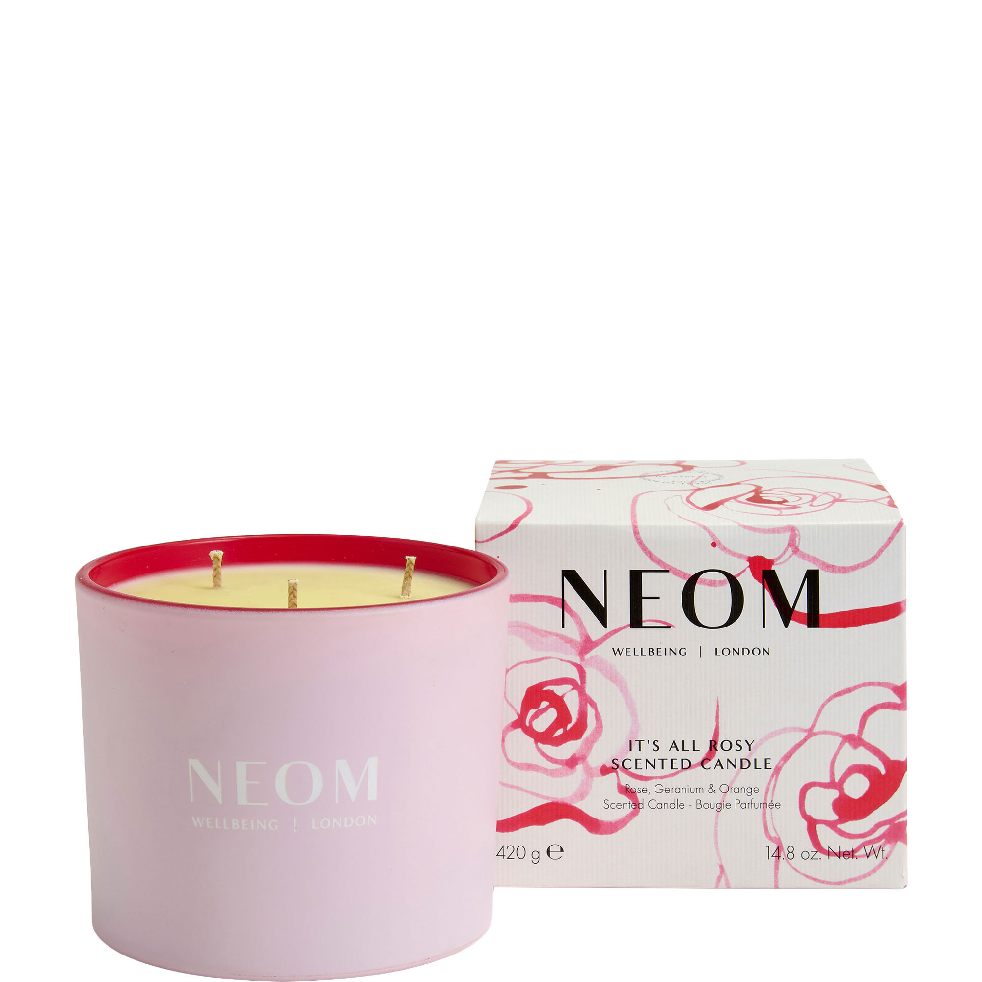 It&rsquo;s All Rosy 3 Wick Candle Rose, Geranium & Orange 420g