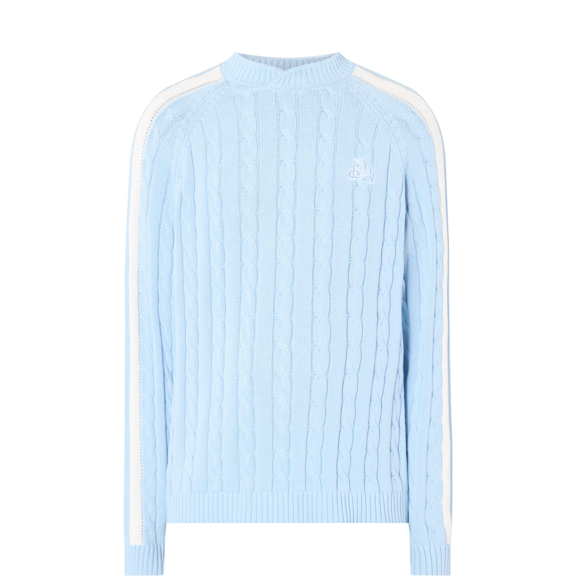 Logo Side Stripe Cable Knit Sweater