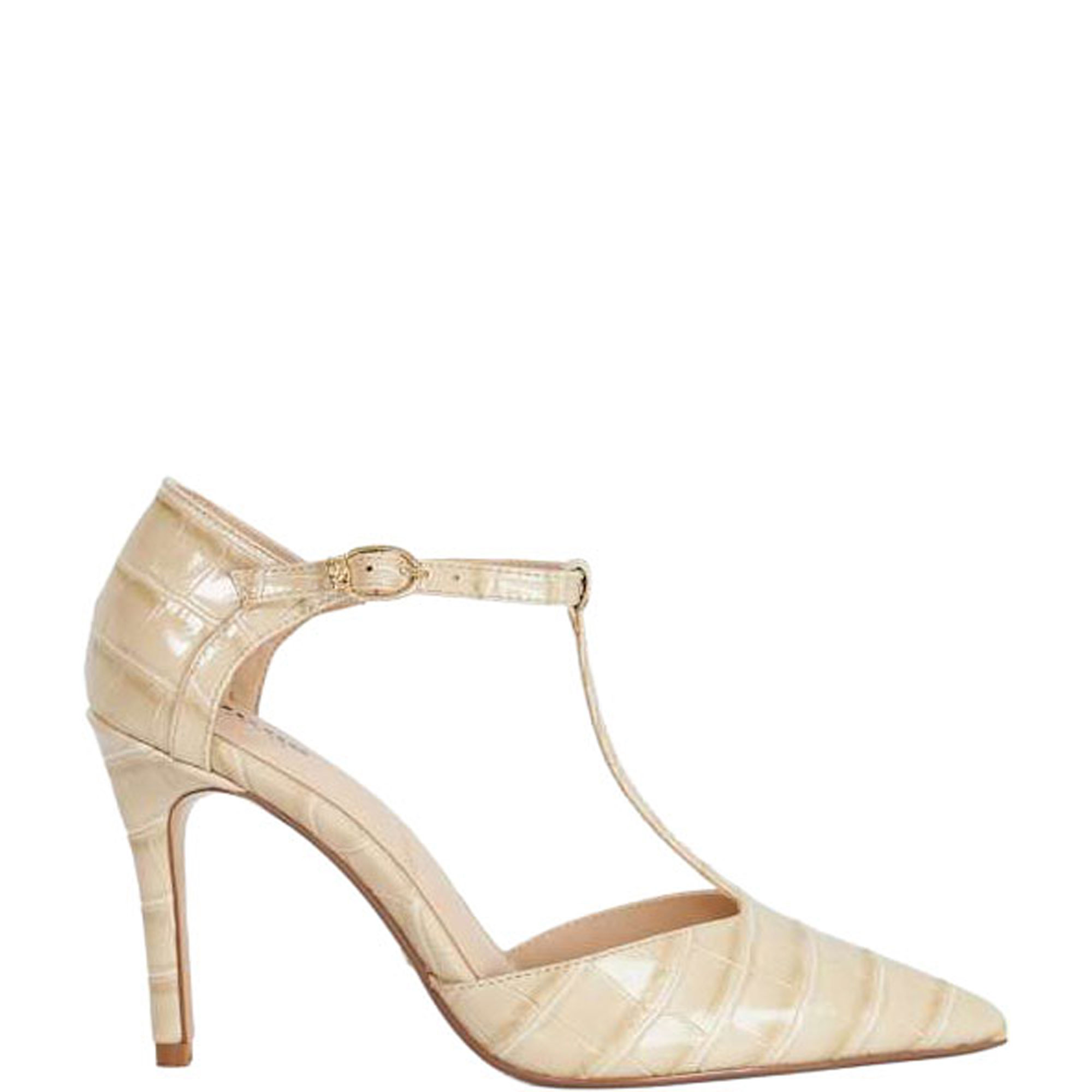 Castered Faux Croc Pumps