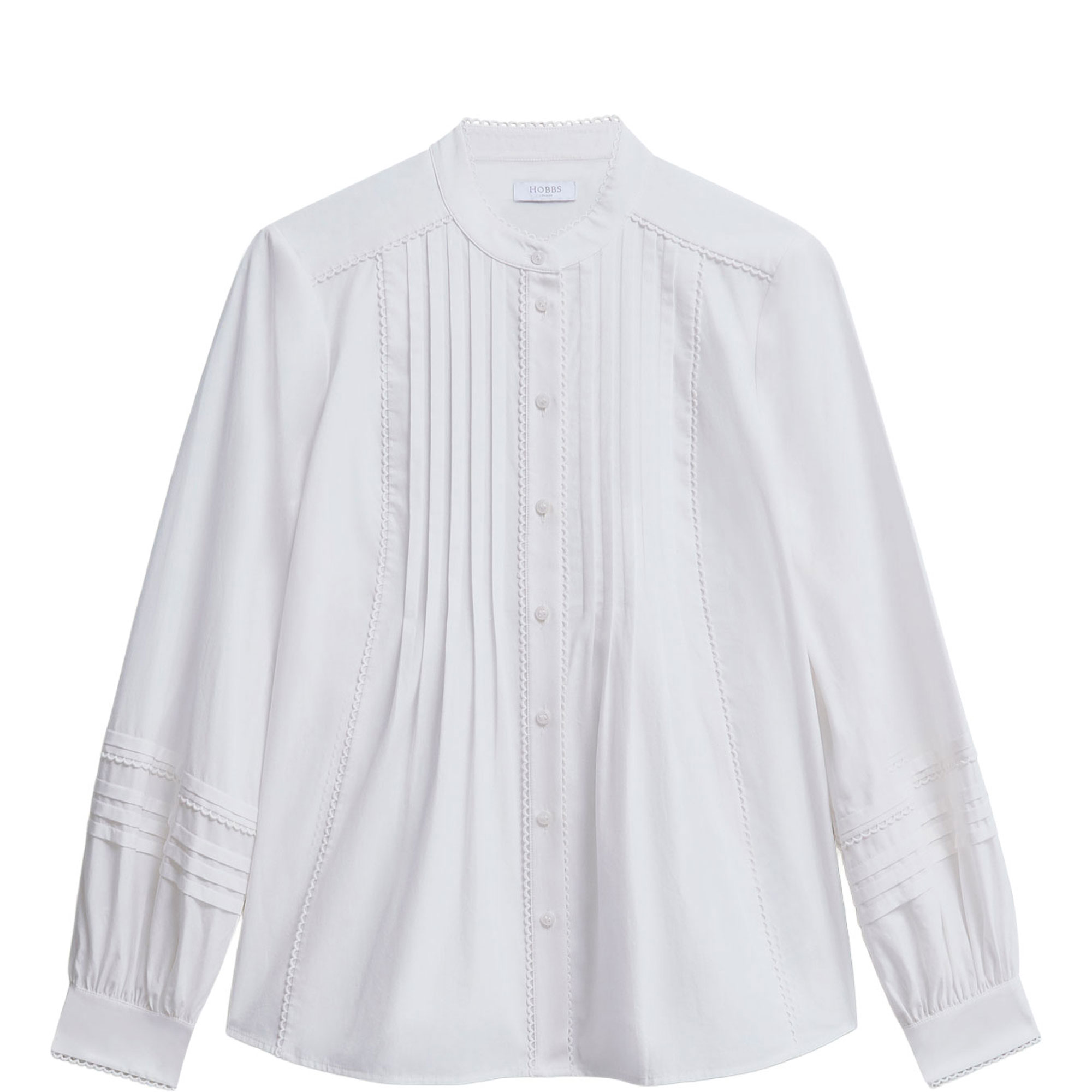 Mariette Pleated Scallop Trim Blouse