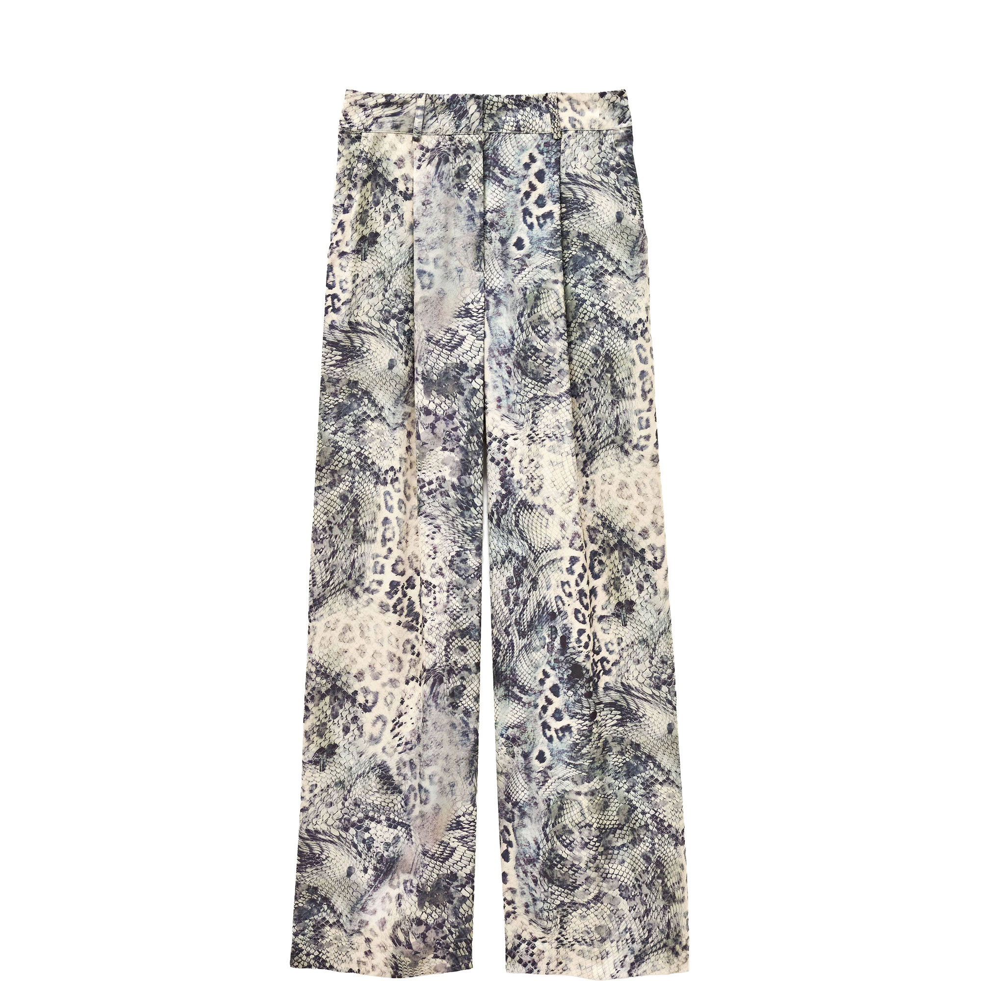 Carrina Snake Print Wide-Leg Trousers