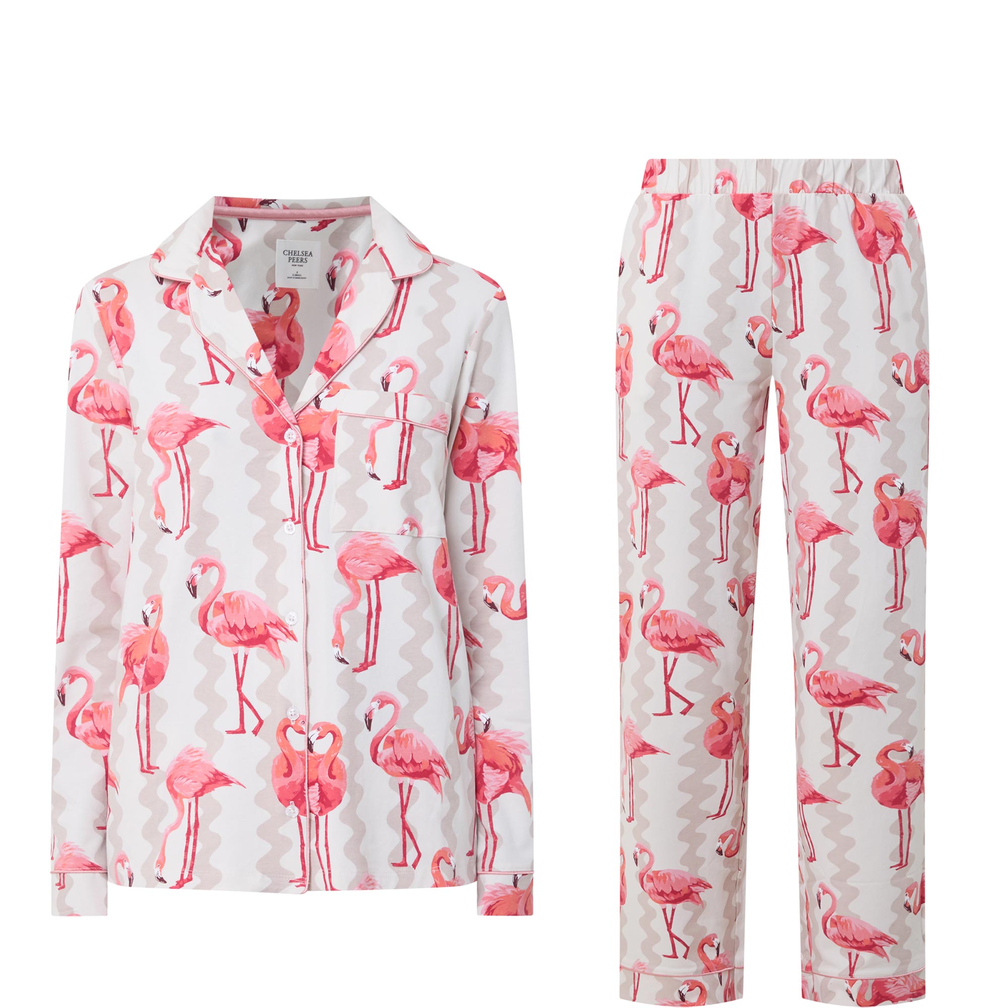 Flamingo Wave Print Pyjama Set