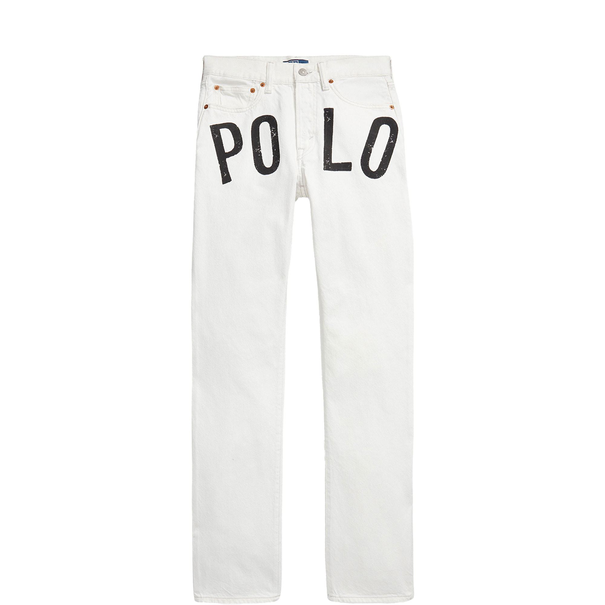 Logo High-Rise Straight Leg Jeans